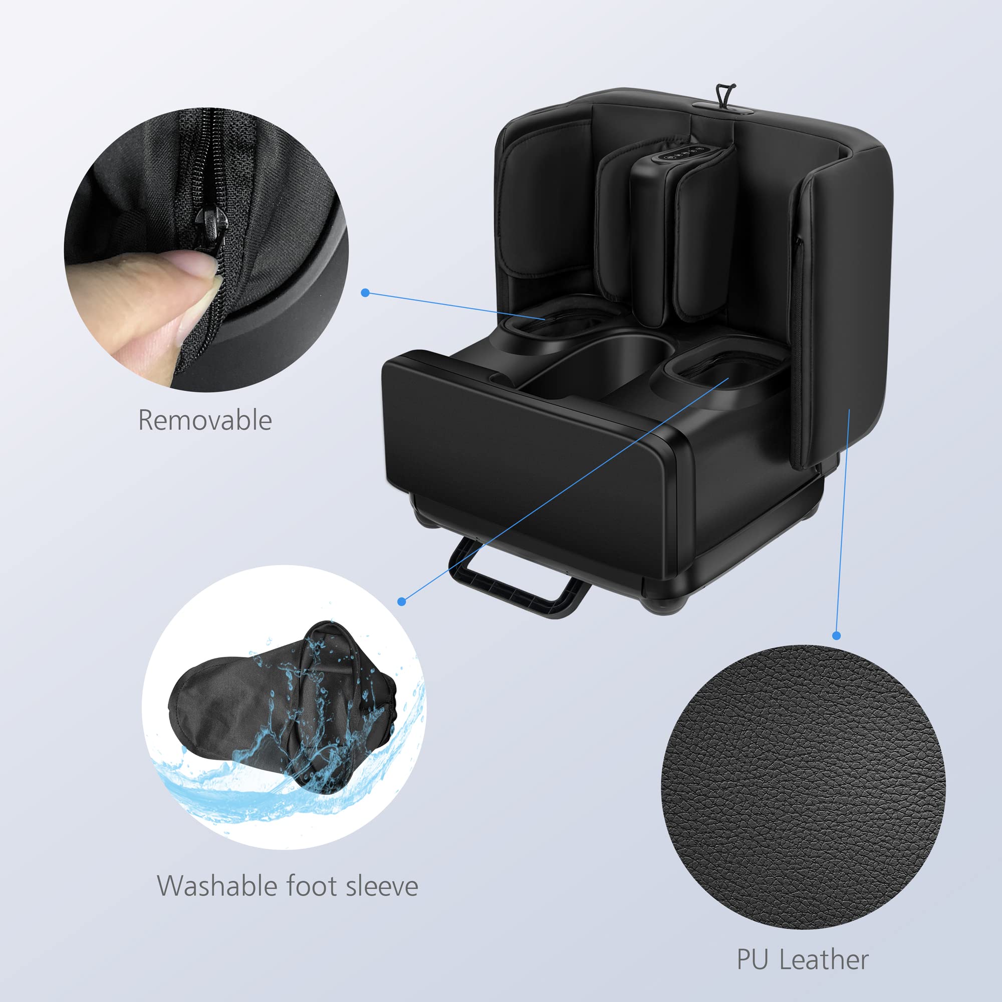 COMFIER 2-in-1 Shiatsu Foot Massager with Heat & Ottoman Foot Rest - Kneading, Vibration, Compression for Feet, Ankles, Calves - Perfect for Home Relaxation, Office Stress Relief & Muscle Recovery