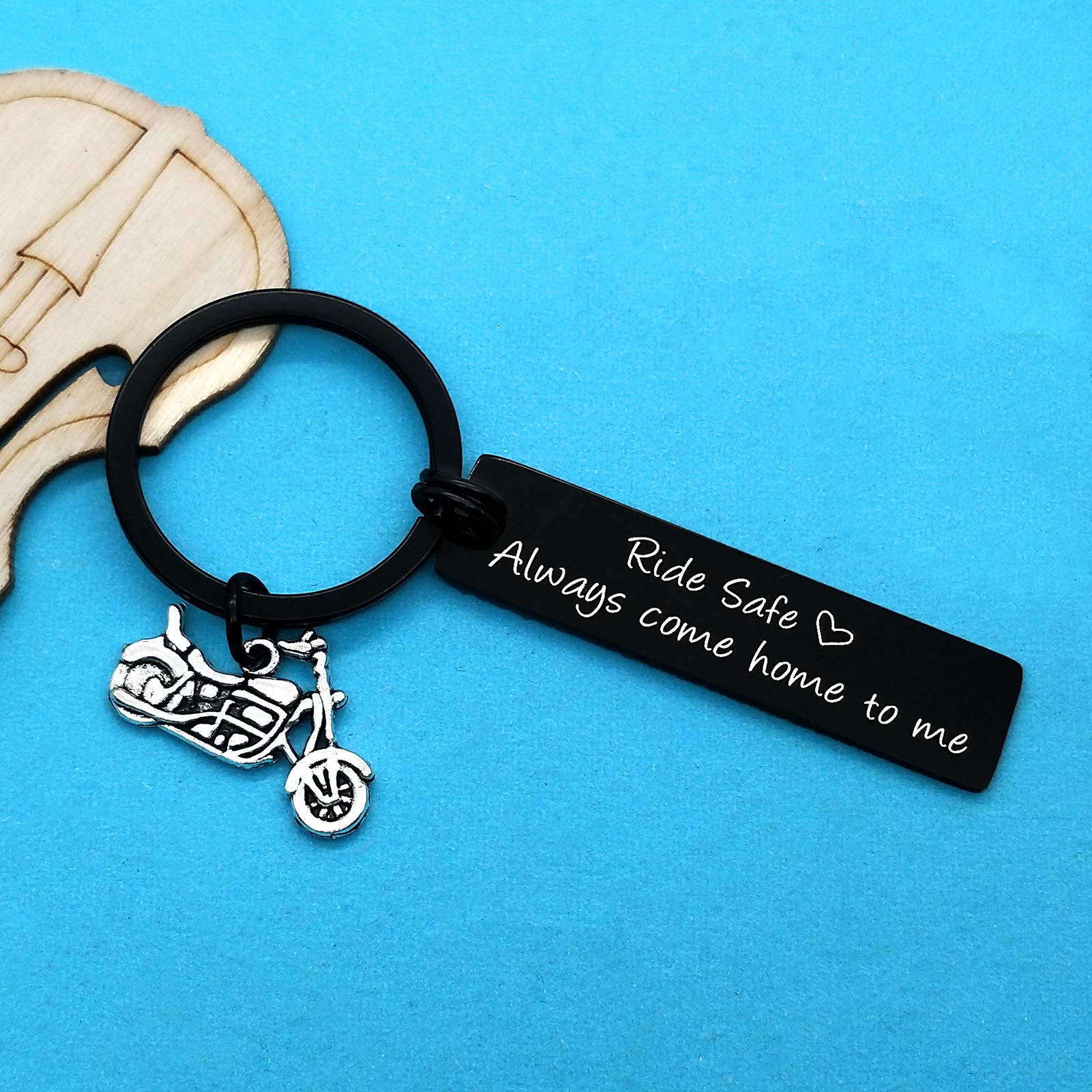 Ride Safe Keychain - Motorcycle Gift for Men, Biker Accessories for Husband, Boyfriend, Dad, Son - Perfect for Father's Day, Valentine's Day, Christmas & Birthday - Thoughtful Present for Safe Riders - Ideal for Motorcycle Enthusiasts & Daily Commuters