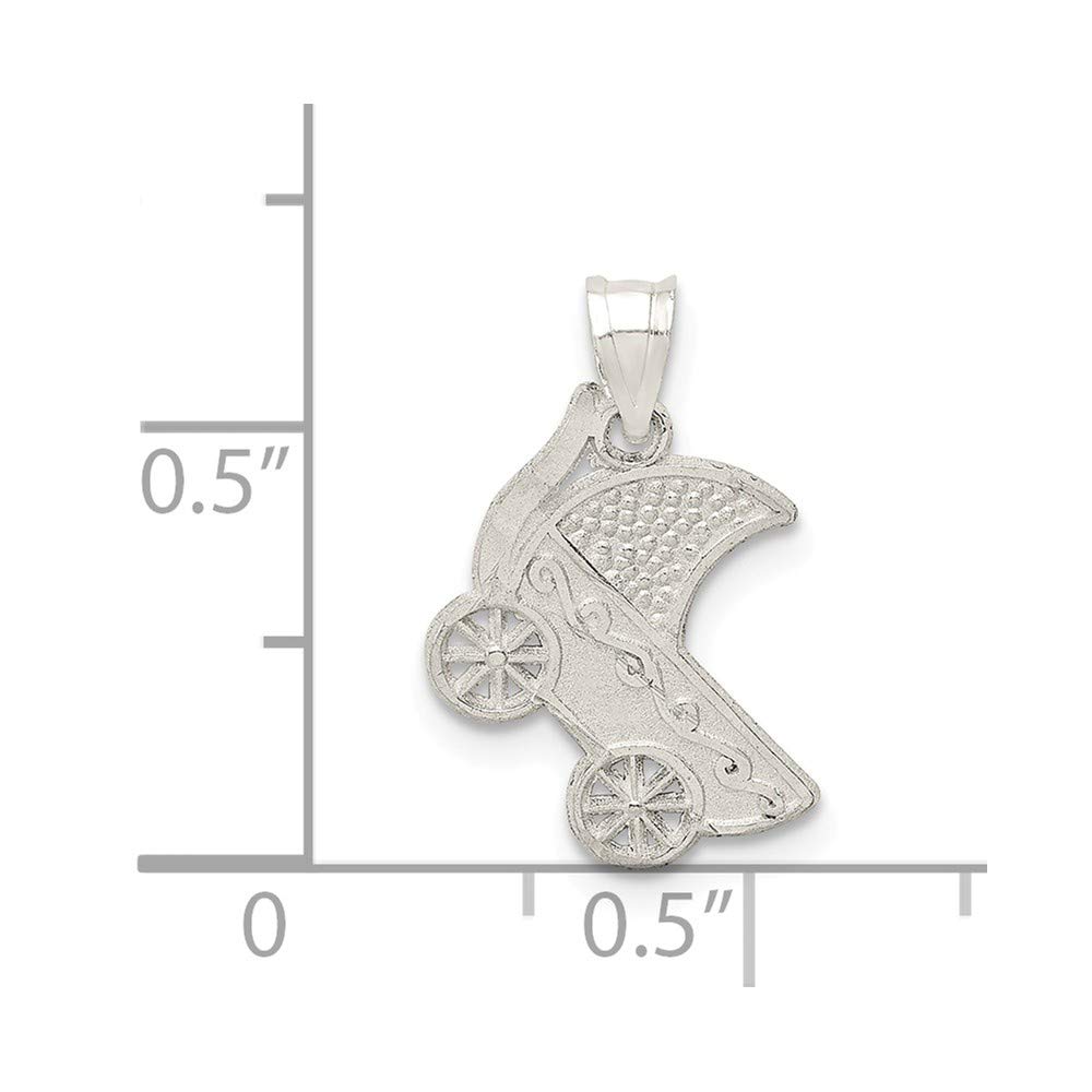 925 Sterling Silver Baby Buggy Charm - Dainty Pendant for Necklace, Bracelet & Jewelry Making - Perfect Gift for New Moms, Baby Showers & Christenings