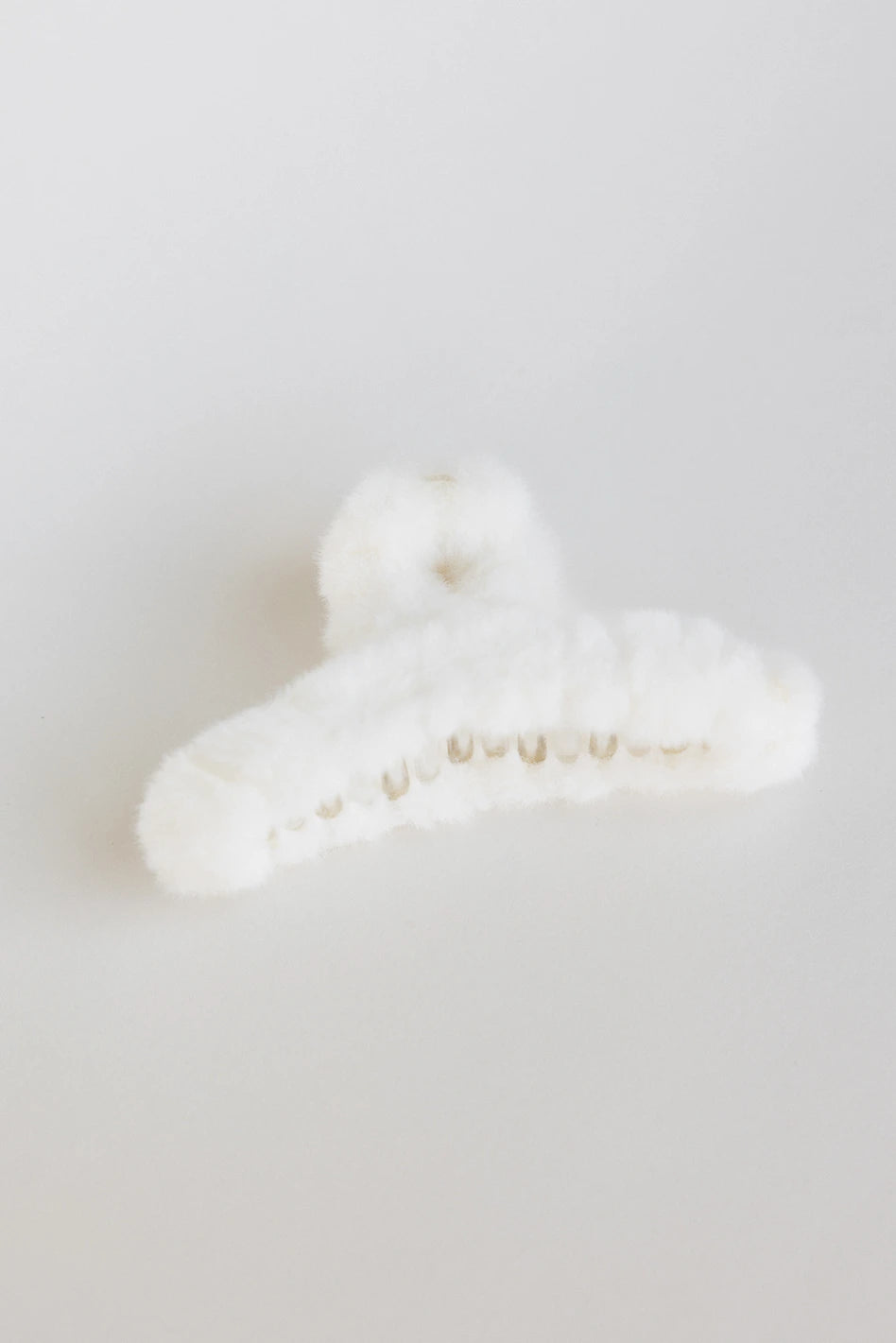 Cream Fuzzy Claw Hair Clip - Soft Grip Hair Claw for Women & Girls - Perfect for Ponytails, Buns & Everyday Hairstyles