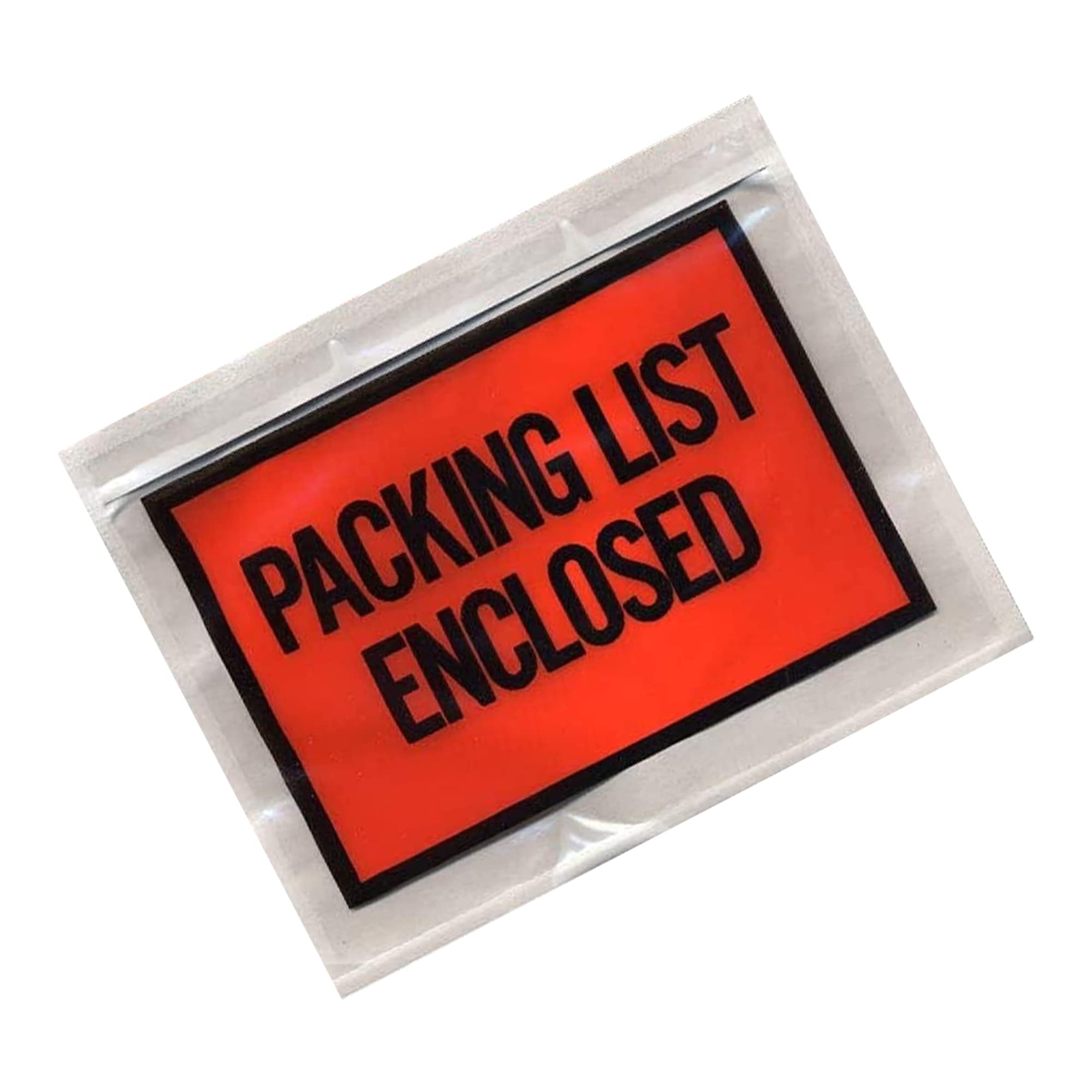 1000 Pack 4x5 Clear Plastic Packing Slip Envelopes with Adhesive - Red Panel for Invoices & Shipping Documents | Ideal for E-commerce, Retail & Office Use