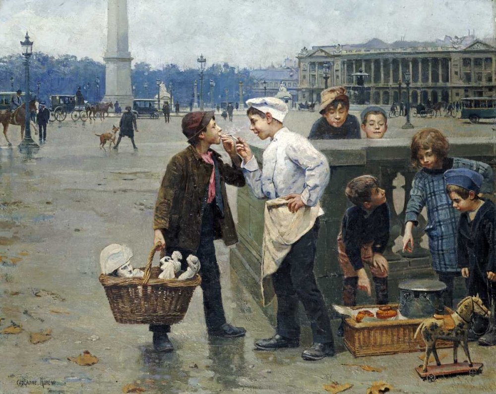Paul Charles Chocarne Moreau The Little Traders Fine Art Print - 27x34 Inch Children's Wall Decor - Perfect for Kids' Rooms, Nurseries & Playrooms