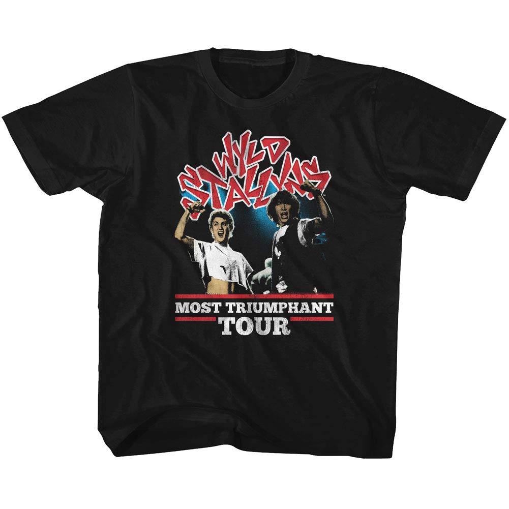 Bill & Ted's Most Triumphant Tour Black Youth T-Shirt - Funny Movie Fan Tee for Boys | Perfect for Cosplay, Halloween & 80s Retro Parties