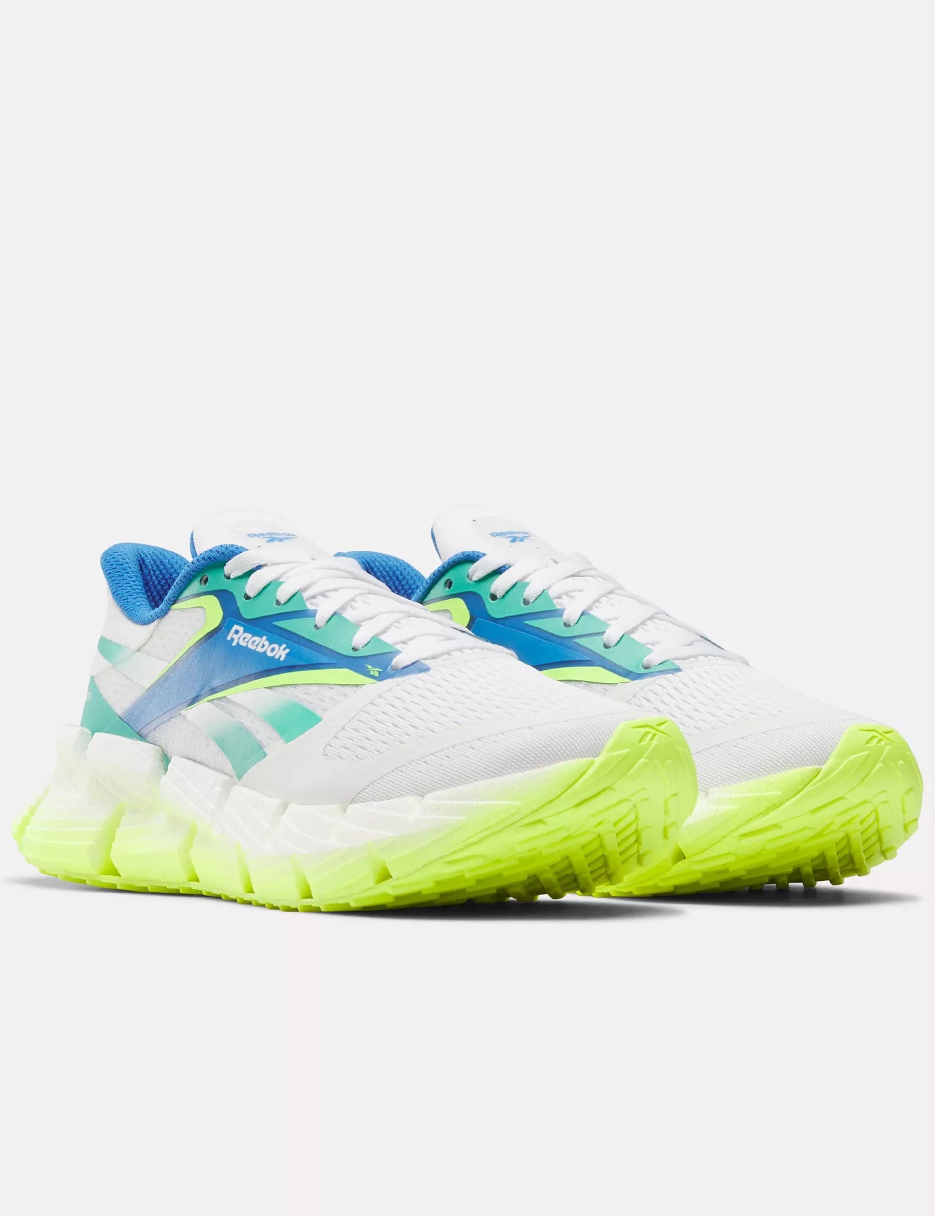 FloatZig 1 Running Shoes for Men & Women - White/Unleashed Green/Digital Lime - Lightweight Athletic Sneakers for Jogging, Gym Workouts & Casual Wear