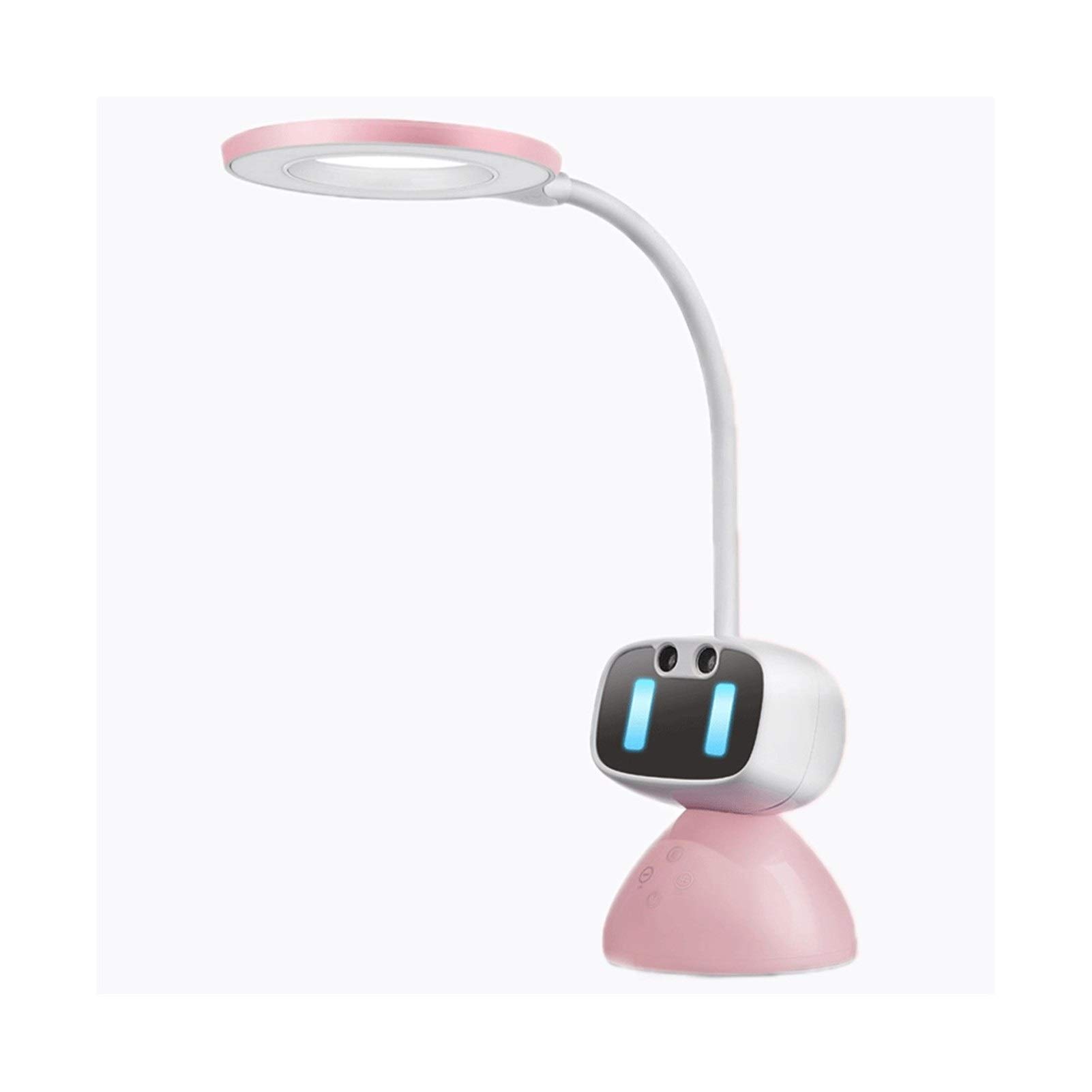 Smart Nightstand Lamp with Voice Control & LED Eye Protection - Adjustable Dimmable Desk Light with Posture Correction (Touch H258 Light Pink) - Perfect for Bedroom, Study & Office Workspaces