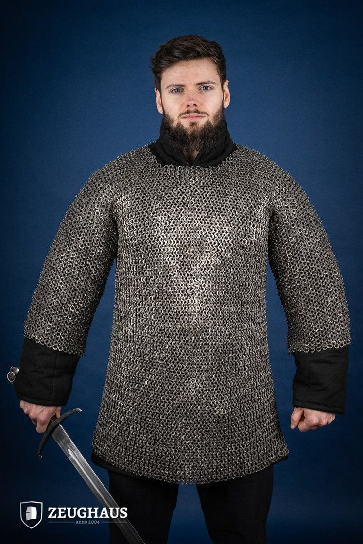Stainless Steel Chainmail Haubergeon Flat Ring Riveted 9mm - Medieval Armor for LARP, Cosplay & Renaissance Faires