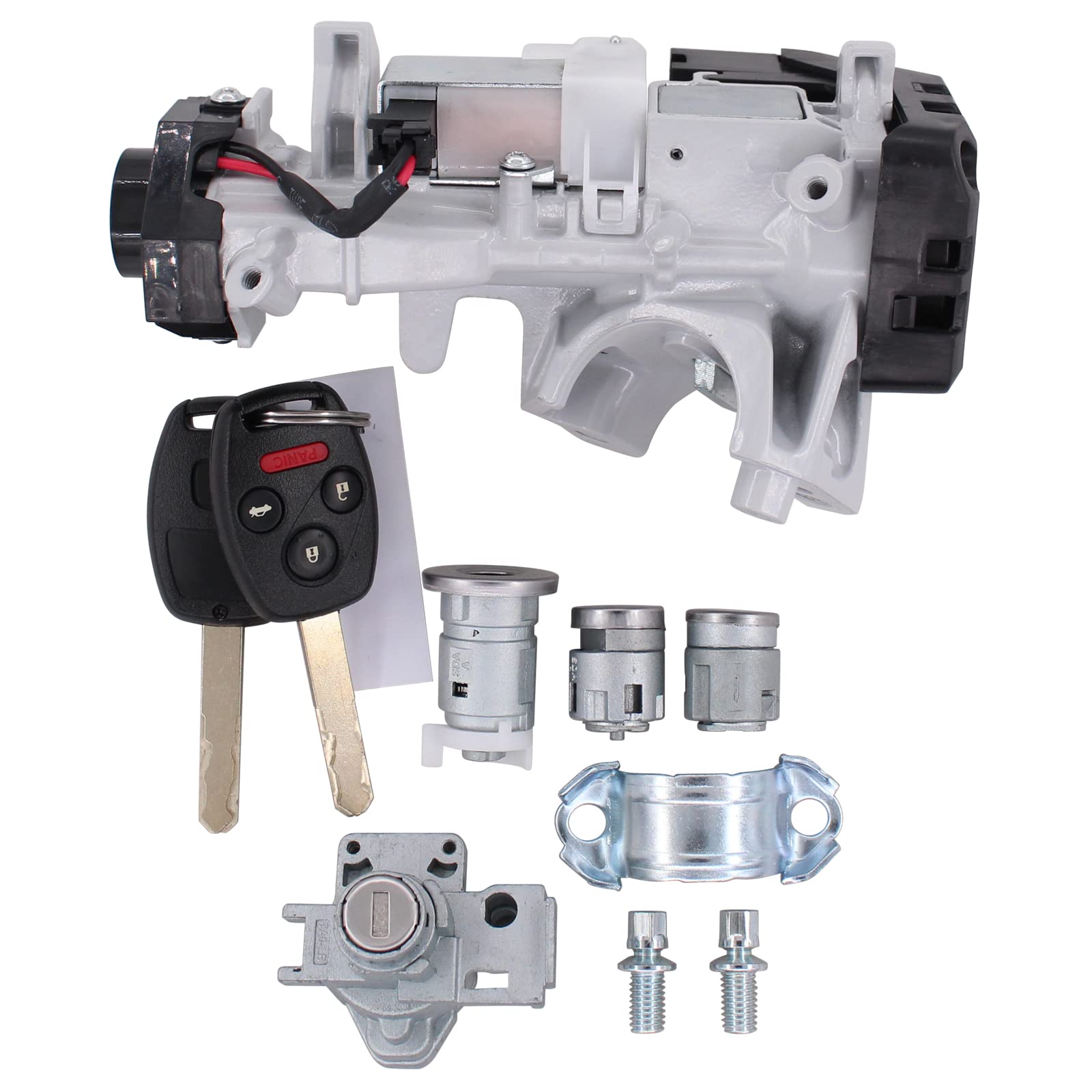 MOTOKU Ignition Switch Lock Cylinder & Door Lock Set with 4 Keys - Compatible with Honda Accord 2008-2011 - Secure Your Vehicle's Ignition, Doors, Fuel Cap & Tool Box - Perfect for Car Security & Key Replacement