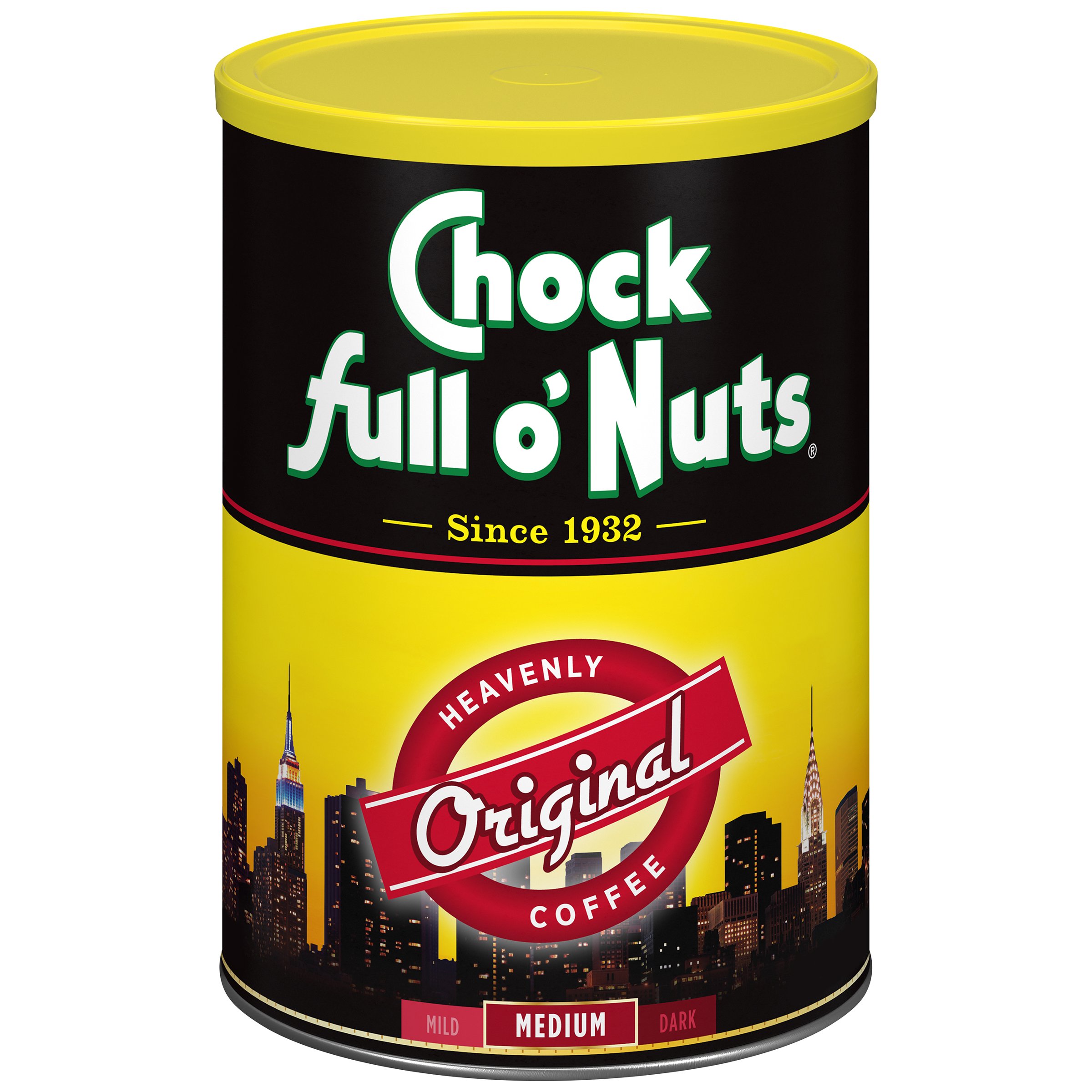 Chock Full O' Nuts Regular Coffee - 11.3oz Cans (Pack of 4) | Rich & Smooth Blend | Perfect for Breakfast, Office or Afternoon Break