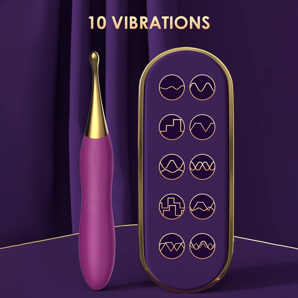Premium SVAKOM Clitoral & G-Spot Vibrator for Women - Dual Silicone Head Rechargeable Adult Toy with Nipple & Anal Stimulation - High Frequency Personal Massager for Solo Play & Couples Intimacy - Perfect for Sensory Exploration & Enhanced Orgasmic Pleasure