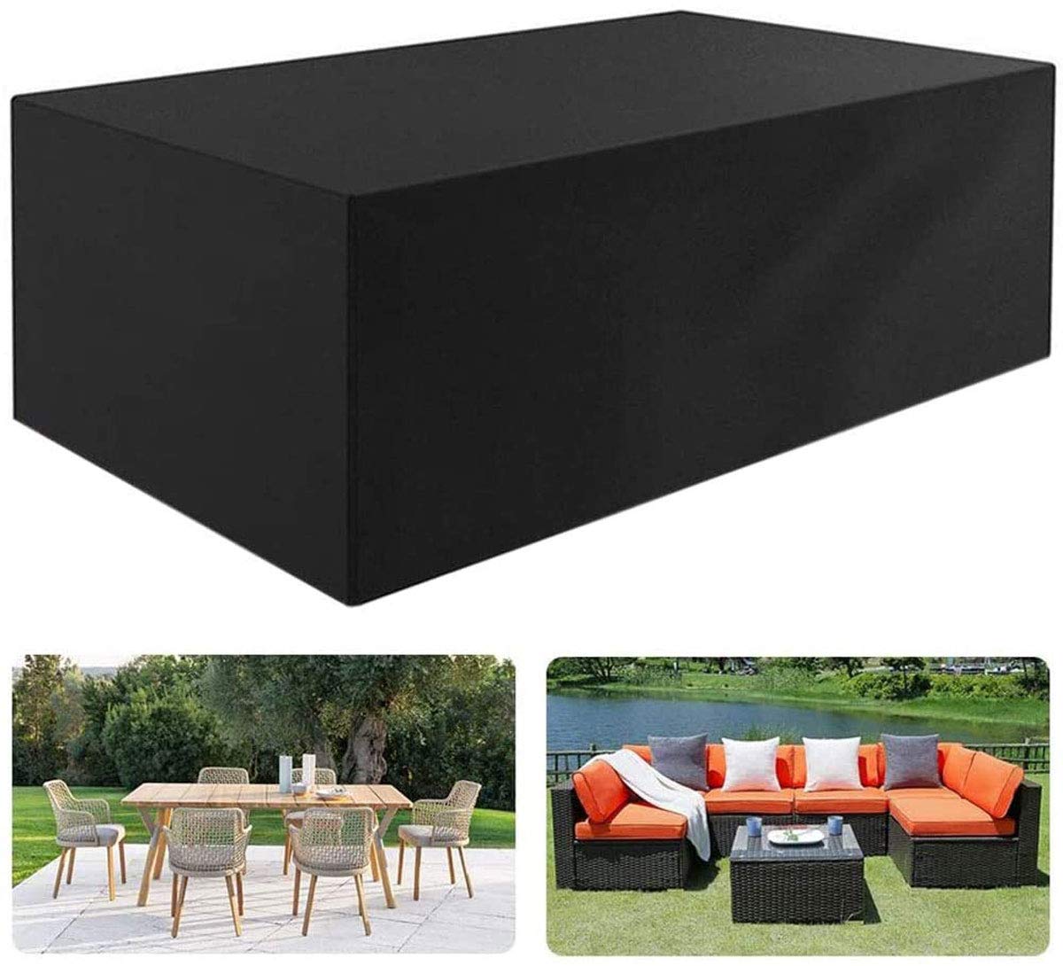 Heavy Duty Waterproof Garden Furniture Covers 200x140x90cm - Black Oxford Cloth Dust-Proof & UV Resistant Protection for Outdoor Sofas, Chairs, and Patio Furniture - Perfect for Storage, Rainy Days, and Sun Protection