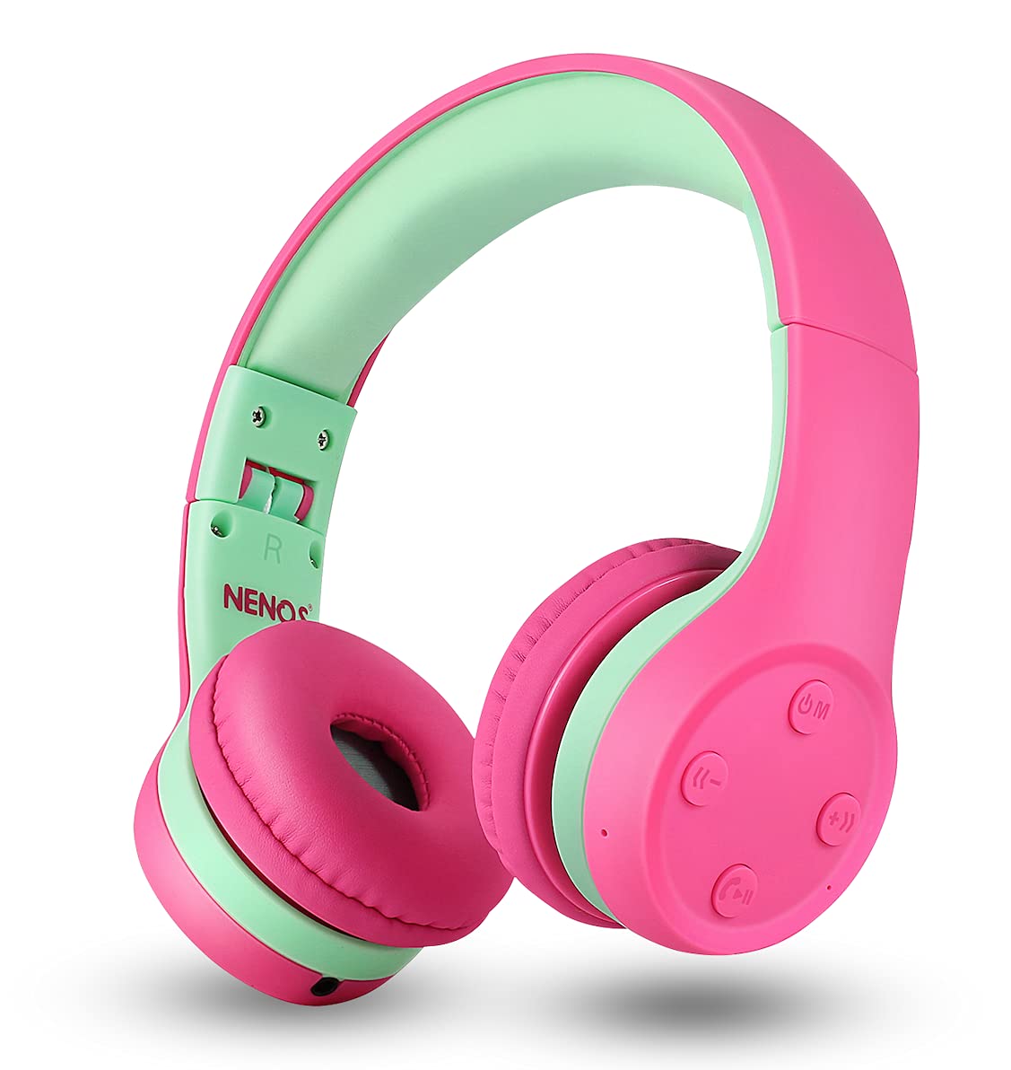 Nenos Bluetooth Kids Headphones Wireless, 93dB Volume Limited Headphones for Boys & Girls, Lightweight Comfortable for School, Classroom, Travel & Home Use (Pink)
