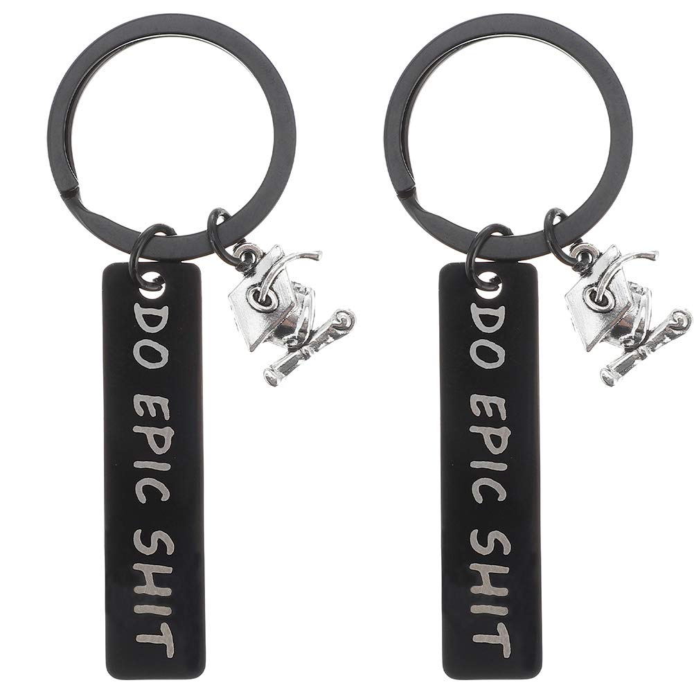 SOIMISS 2 Pack Elegant Graduation Keychains - Letter Theme Key Rings for Graduation Gifts, Party Favors, School Events & Commencement Decorations