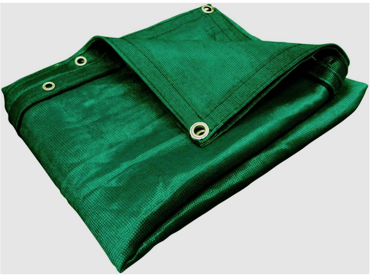 Heavy Duty 40' x 40' Green Mesh Tarp - Sun Shade Awning, Canopy Cover & Fence Screen for Patio, Garden, Pool & Outdoor Events | UV Resistant & Durable