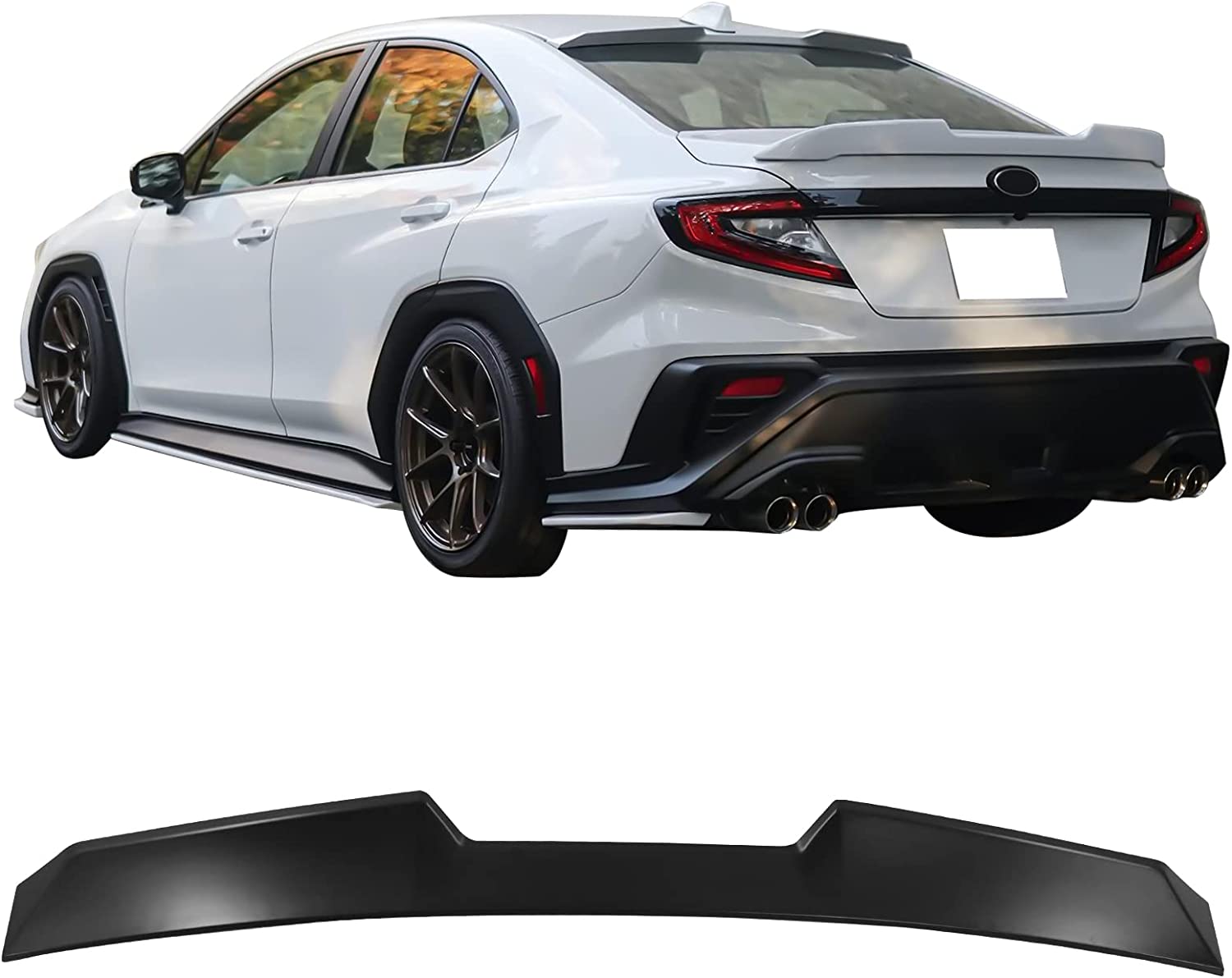 2022-2024 Subaru WRX Roof Spoiler - Unpainted Black ABS Plastic V-Style Rear Window Visor Wing Lip | Aerodynamic Car Accessory for Enhanced Style & Performance