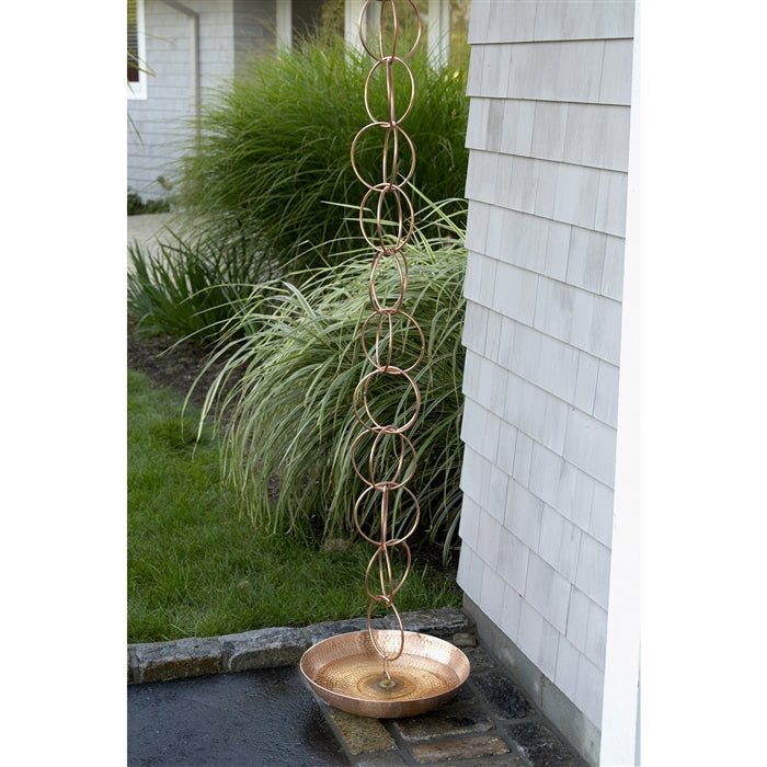 16.5 Inch Copper Rain Chain Basin - Decorative Water Collection Bowl for Garden Downspout Drainage | Perfect for Outdoor Patio, Yard & Japanese Style Landscaping