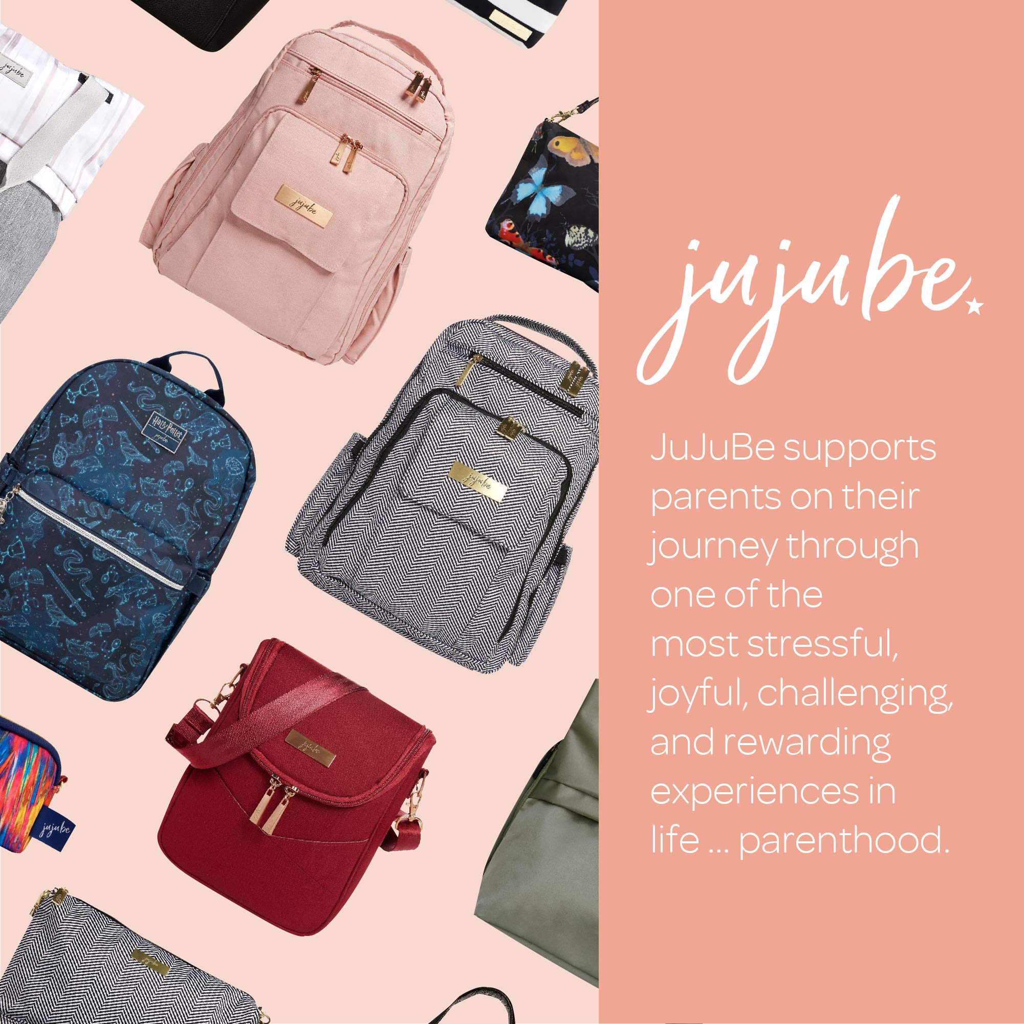JuJuBe x Harry Potter Be Set Cheering Charms Diaper Bag - Lightweight Waterproof Baby Bag for Moms, Wizards & Witches - Perfect for Diaper Storage, Travel & Magical Adventures