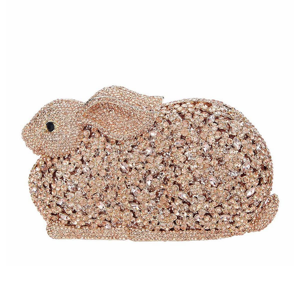 DJBM Women's Rhinestone Rabbit Clutch Purse - Sparkling Crystal Evening Bag for Prom, Cocktail Party, Wedding & Formal Events - Perfect for Night Out, Dinner Date & Special Occasions