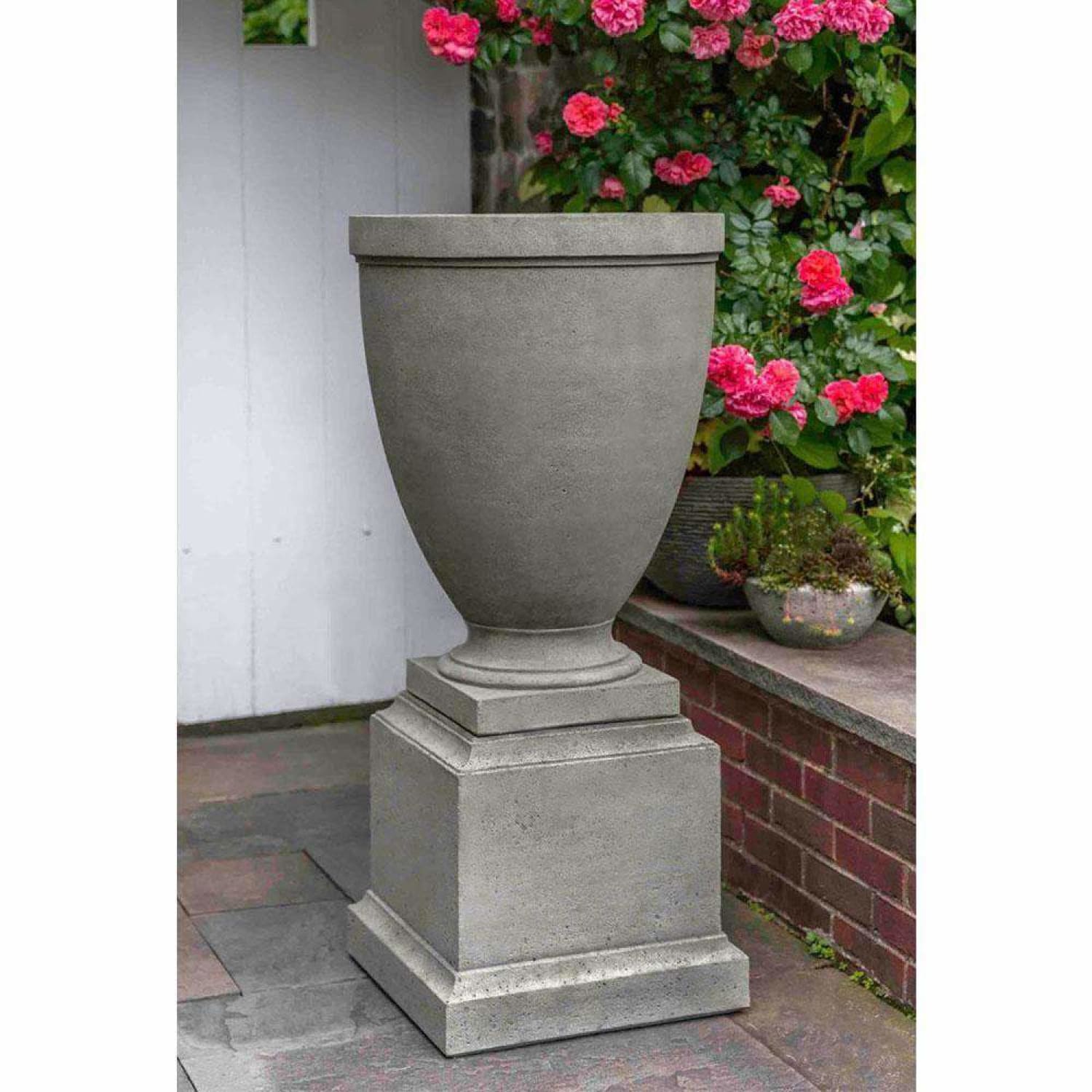Campania International Capitol Hill Urn with Pedestal - Classic Garden Urn for Flowers & Plants - Perfect for Outdoor Decor, Patio, Cemetery & Memorial Displays