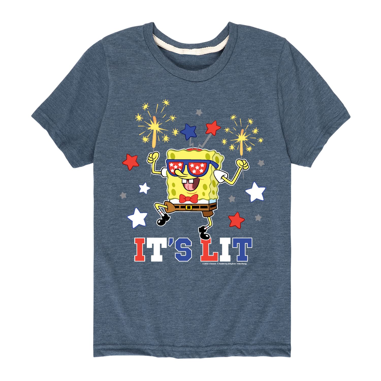 HYBRID APPAREL Spongebob Squarepants It's Lit Graphic T-Shirt for Toddler & Youth - Fun Cartoon Tee for Playdates, Birthday Parties & Casual Wear