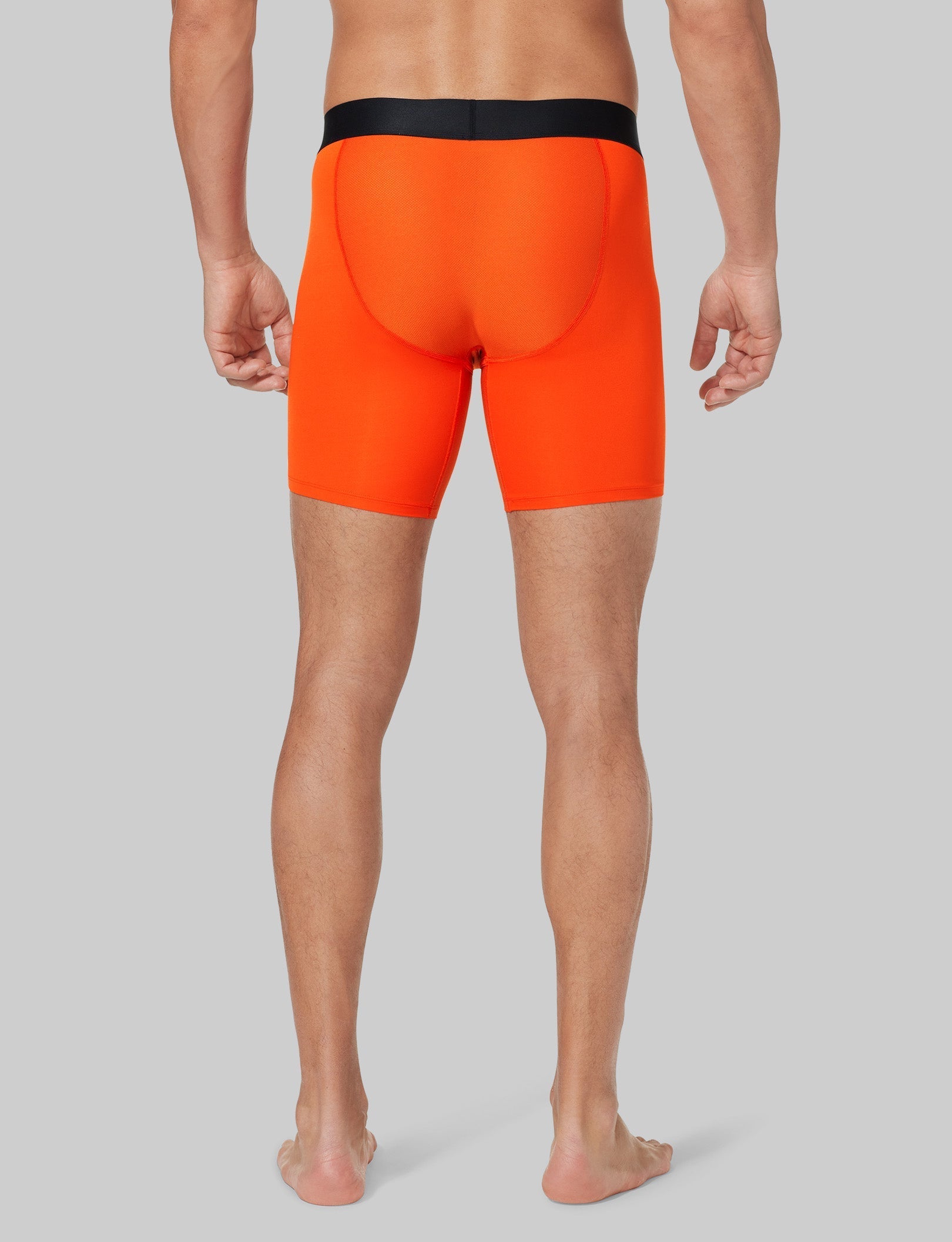 360 Sport Mid Length Boxer Briefs - 6 Pack Men's Breathable Moisture Wicking Underwear for Running, Gym & Active Lifestyle | Comfortable Stretch Fabric with Support Pouch