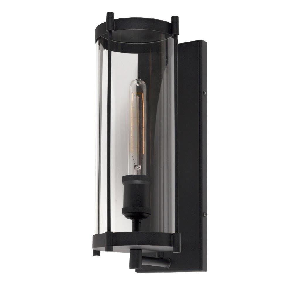 Forte 1156-01-04 Black Outdoor Wall Lantern - Weatherproof Exterior Light Fixture for Porch, Patio, Garden & Entryway Lighting