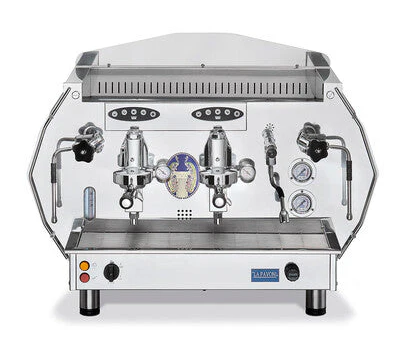La Pavoni Diamate 2 Group Volumetric Commercial Espresso Machine in Gold - Premium Coffee Shop & Restaurant Espresso Maker for High-Volume Brewing