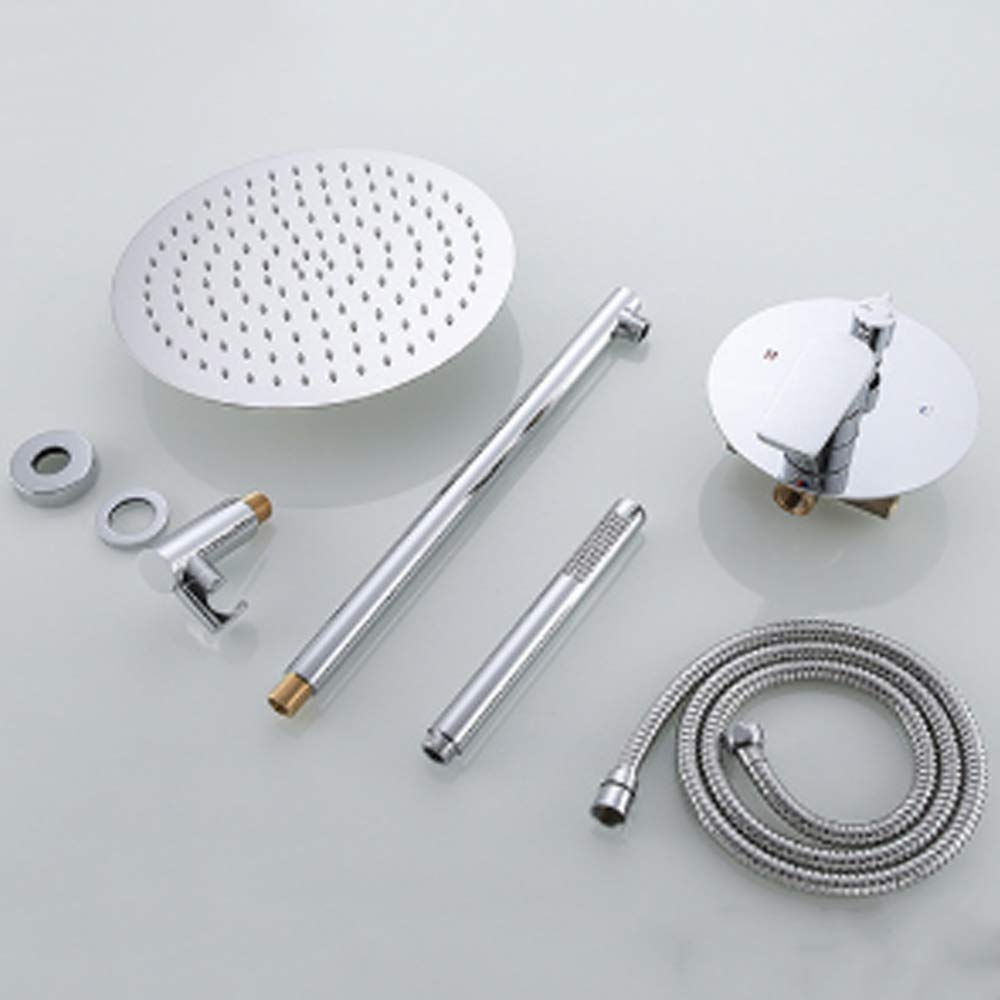 Rain Chrome Rain Mixer Shower Combo Set - Wall Mounted Bathroom Shower Faucet with Round Rainfall Shower Head & Handheld Sprayer - Perfect for Modern Bathrooms, Spa-Like Showers & Water-Saving Installations
