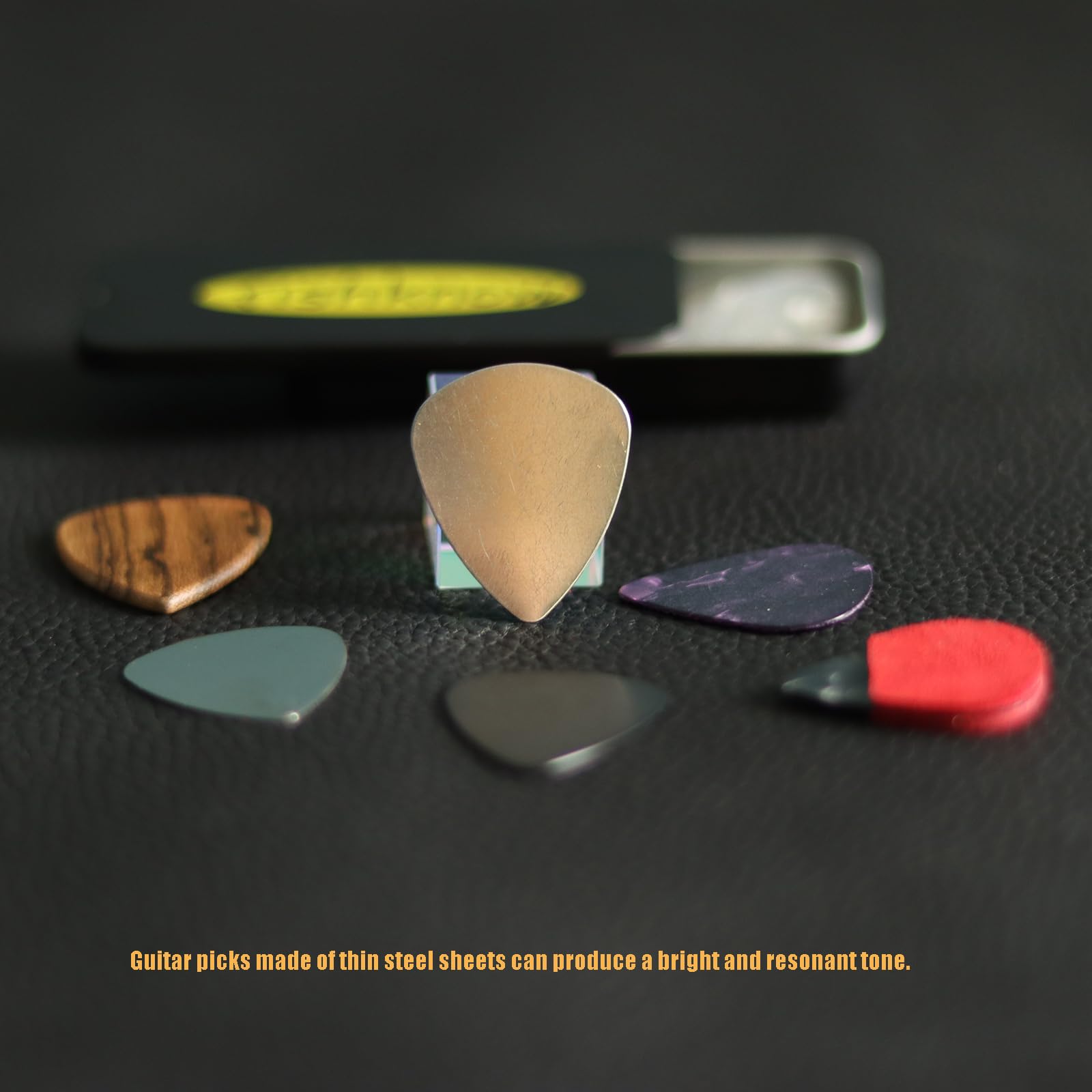 Premium Guitar Picks Set for Acoustic & Electric Guitars - Celluloid, Copper, Steel, PVC, Acrylic & Wooden Picks (Thin/Medium/Heavy) - Perfect for Beginners, Professionals & Live Performances