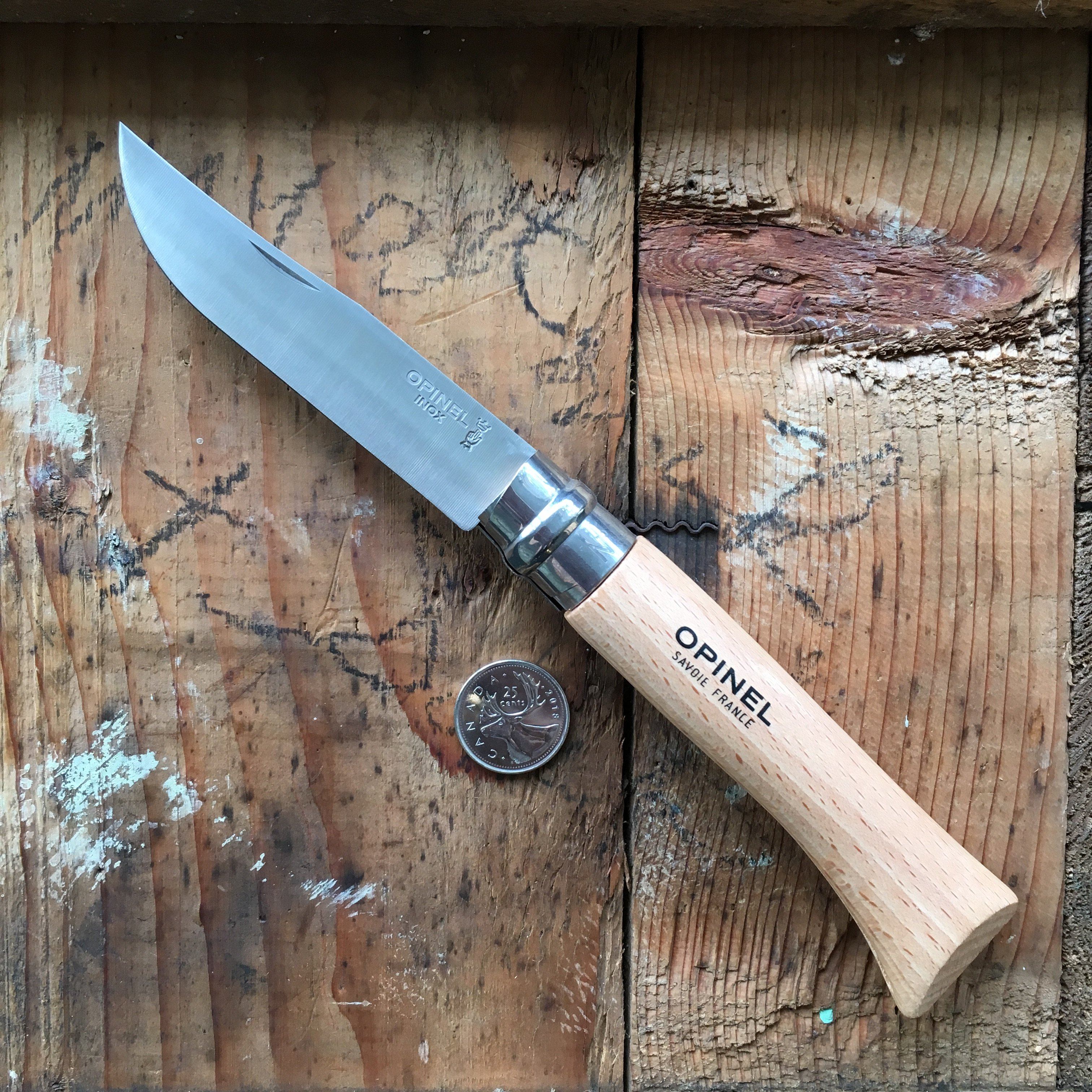 Opinel No.10 Stainless Steel Folding Pocket Knife - Perfect for Camping, Hiking & Outdoor Adventures