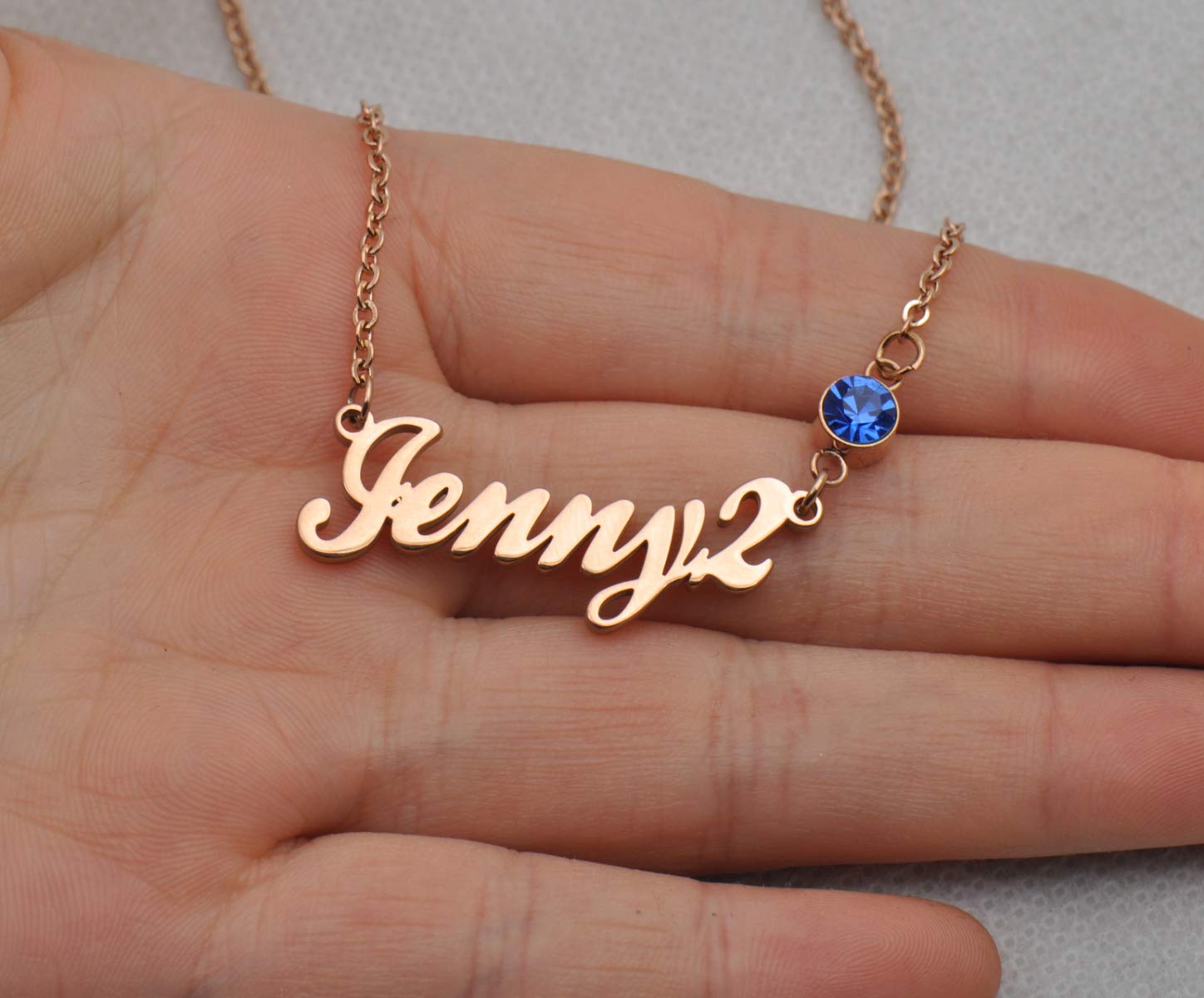 Personalized Name Necklace with Birthstone - Custom Engraved Jewelry for Women - Perfect Gift for Birthday, Anniversary & Special Occasions