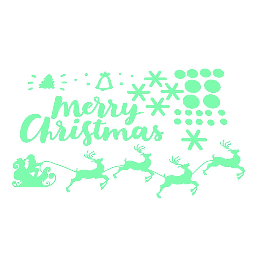 1pc Christmas Glow Stickers - Fluorescent Xmas Holiday Decals for Home & Car Decor, Creative Carved Plastic Stickers - Perfect for Windows, Walls, Gifts & Party Decorations