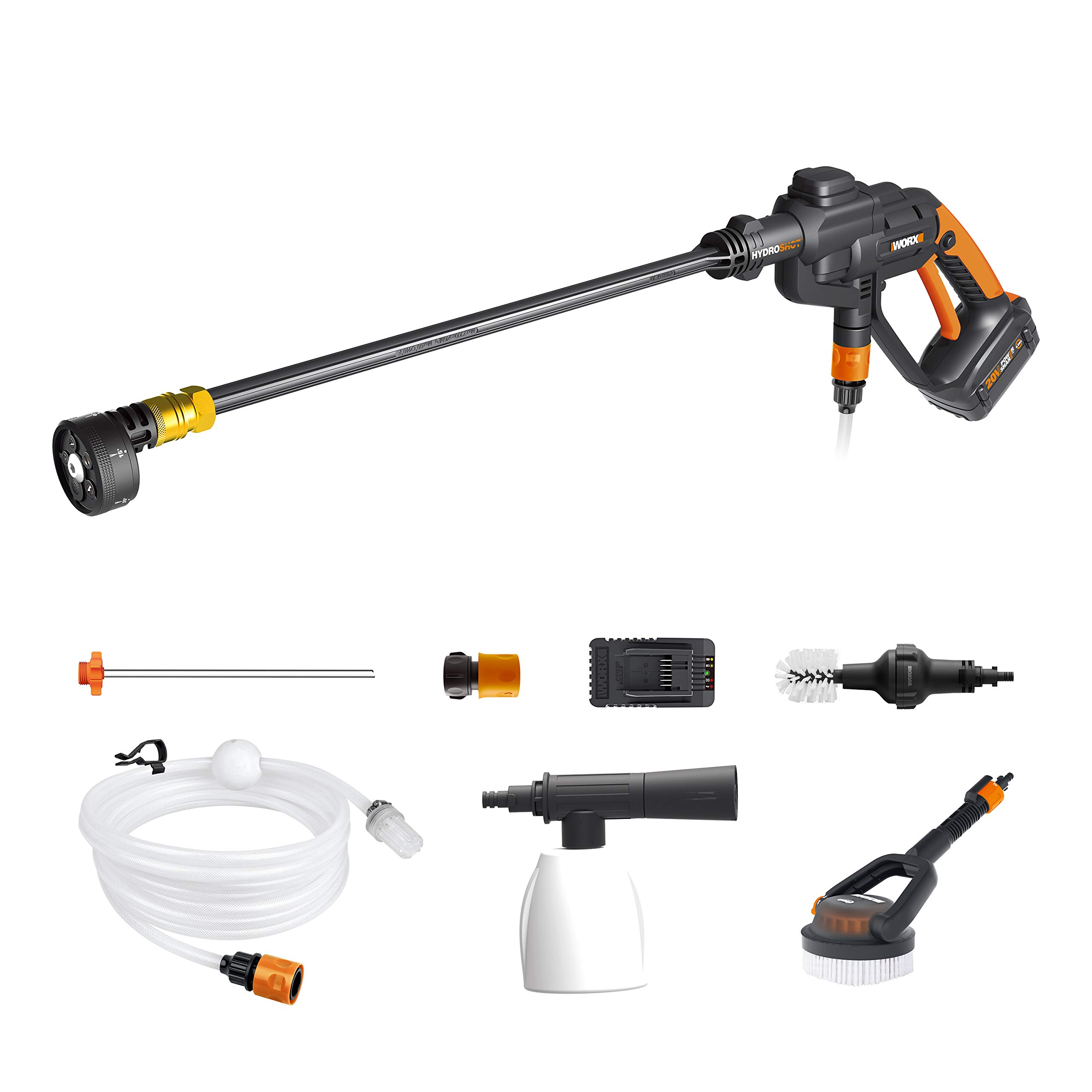 WORX WG620.3 20V Cordless Pressure Washer - Hydroshot Portable Power Cleaner with 4.0Ah Battery & Charger - Ideal for Car Washing, Patio Cleaning, and Outdoor Home Maintenance