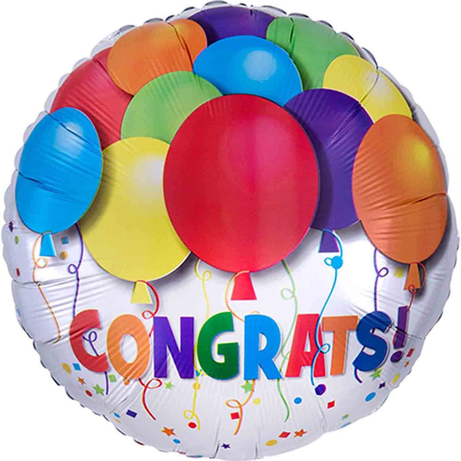 45cm Standard HX Bold Congratulations Balloons - Premium Latex Party Balloons for Birthdays, Graduations, Anniversaries & Celebrations - Perfect for Party Decorations & Photo Backdrops