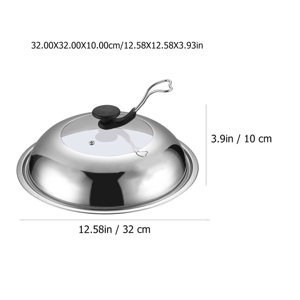 1pc Universal Stainless Steel Pot Lid Cover - Food Fresh-Keeping, Anti-Scald Cooking Tool for Pans | Durable Cookware Accessory for Kitchen, Camping & Outdoor Cooking