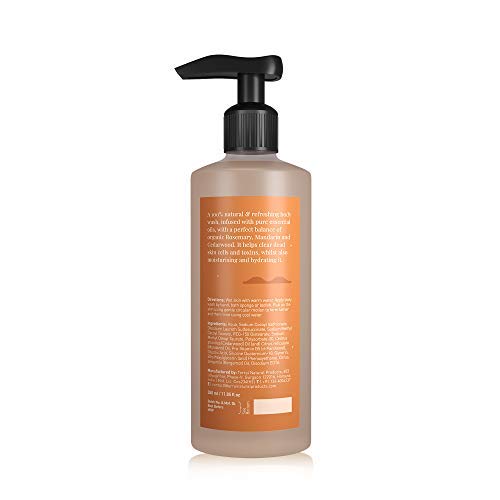 **Mystic Valley Natural Shower Gel with Cedarwood & Mandarin Essential Oils - Soap-Free Moisturizing Body Wash for Soft, Supple Skin - 350ml - Perfect for Relaxing Baths & Spa-Like Showers**