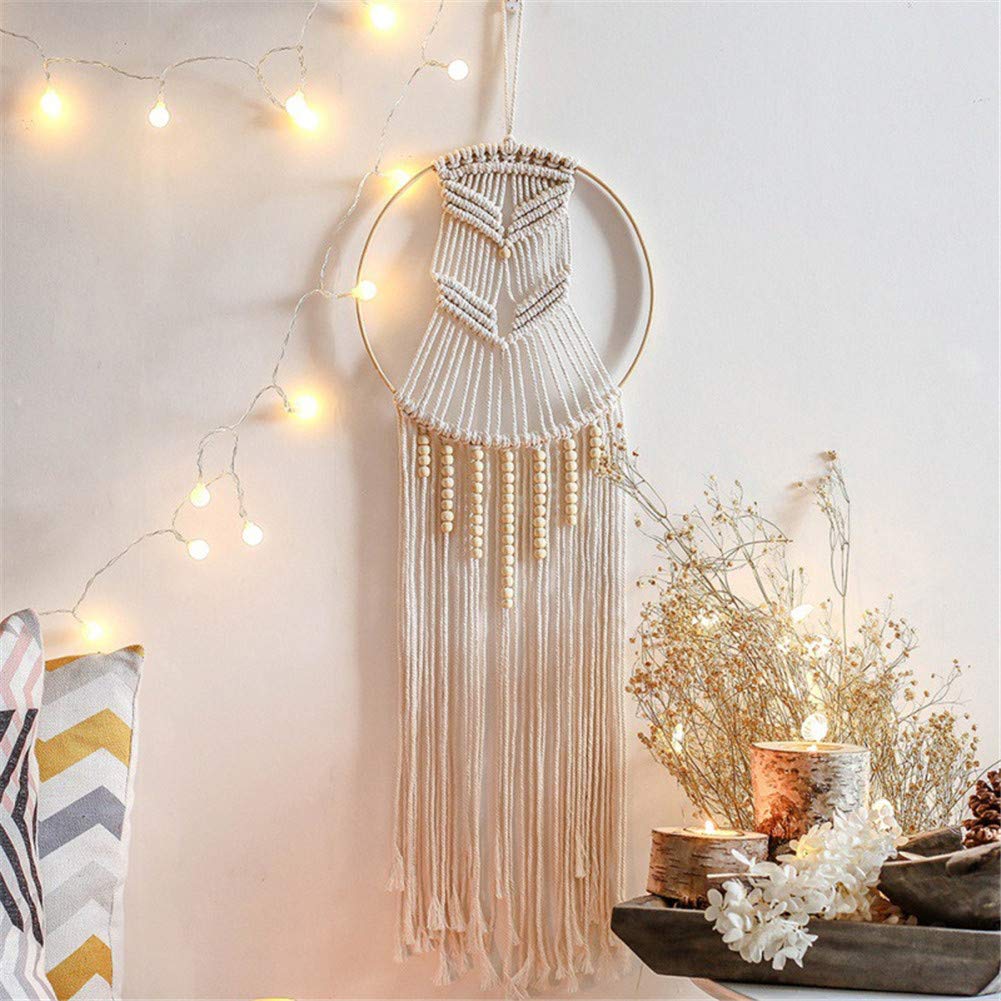 Adarl Macrame Woven Wall Hanging - Boho Chic Bohemian Cotton Tapestry for Home Decor, Wedding, Bedroom & Gallery Wall | Handmade Wall Art for Apartment, Party Background & DIY Gift | Perfect for Boho Style Living Room, Nursery & Dorm Decor
