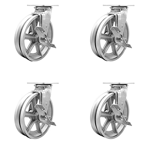 4 Swivel - Top Lock Brakes - Silver