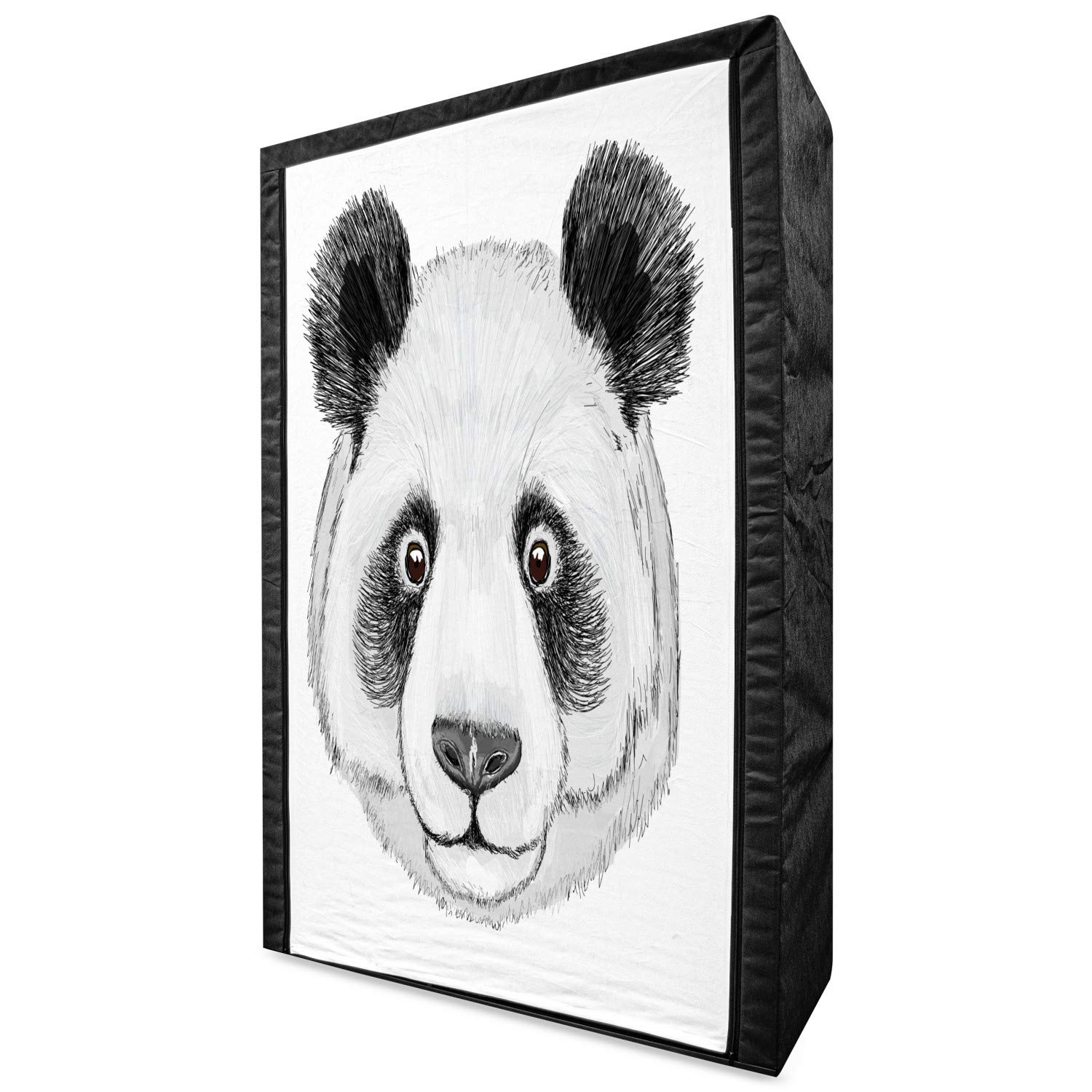 Ambesonne Portable Fabric Wardrobe with Panda Fluffy Fat Hand-Drawn Illustration - 42.5