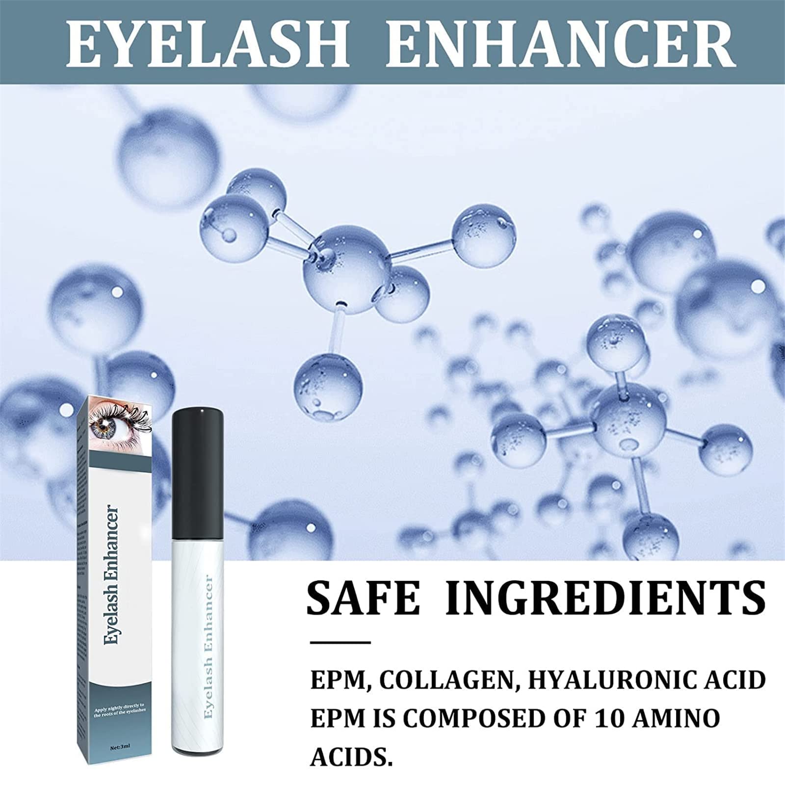 3PCS Lashiology Eyelash Growth Serum - Natural & Nourishing Eyelash & Brow Enhancer for Longer, Thicker Lashes - Perfect for Nighttime Use & Special Occasions