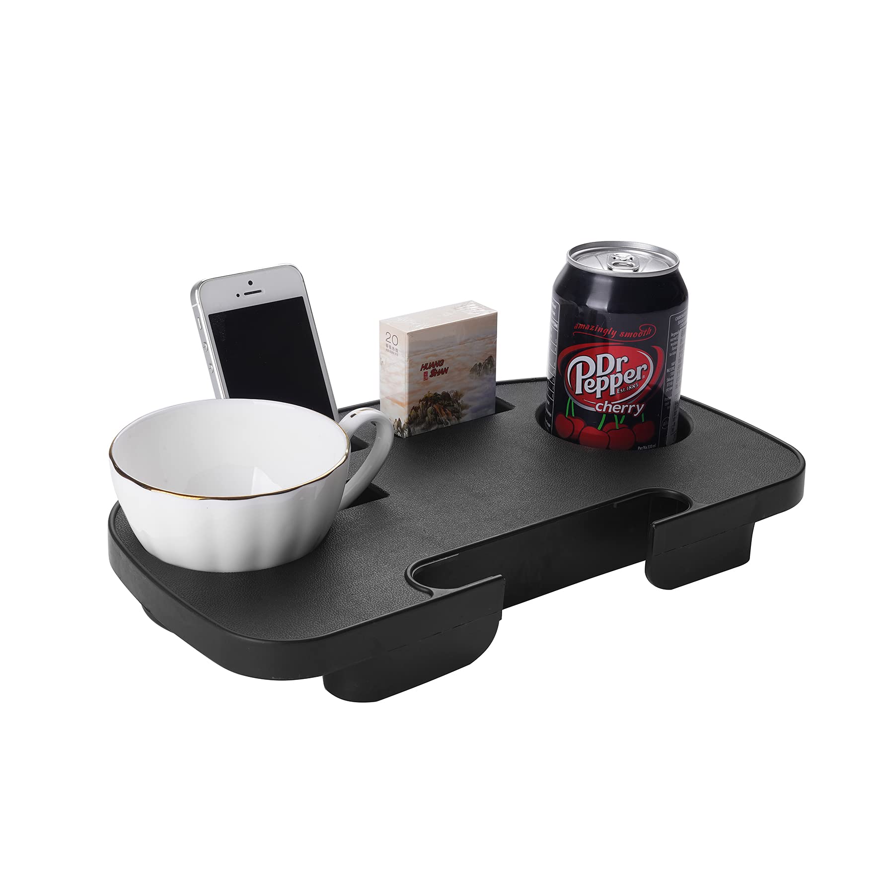 2 Pack Upgraded Zero Gravity Chair Cup Holder - Universal Clip-On Table with Phone Slot & Snack Tray for Outdoor Patio, Poolside, Camping, Beach (Black)