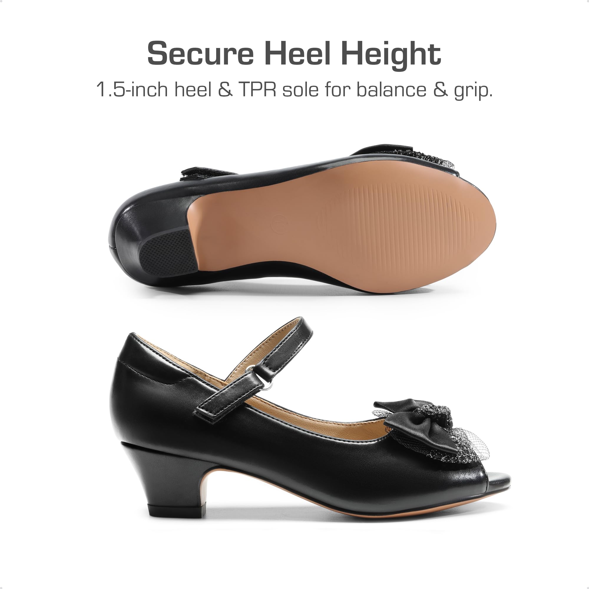 DREAM PAIRS Girls Dress Heels & Flats - Bow Flower Princess Shoes for Wedding, Party, Special Occasions - Toddler to Big Kid Sizes