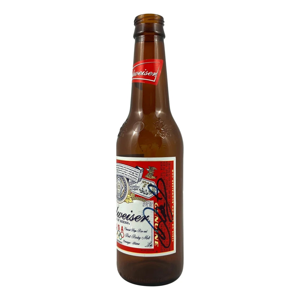 Dale Earnhart Jr. Autographed Budweiser Beer Bottle with COA & JSA - NASCAR Collectible for Fans, Sports Memorabilia Display & Racing Enthusiast Gift
