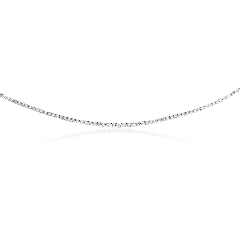 1/2 Carat Lab Grown Diamond Tennis Necklace - 45cm Sterling Silver Jewelry for Women - Perfect for Weddings, Anniversaries & Special Occasions