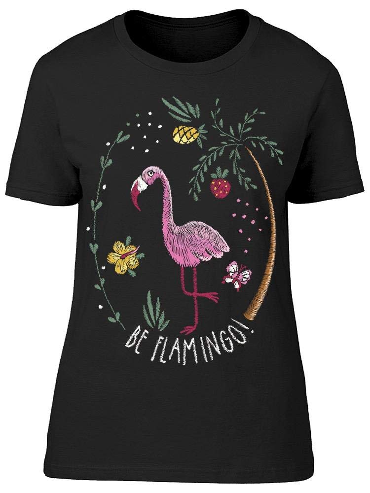 Trendy Tropical Flamingo Graphic T-Shirt for Women - Casual Summer Tee for Beach Outings & Vacation Style