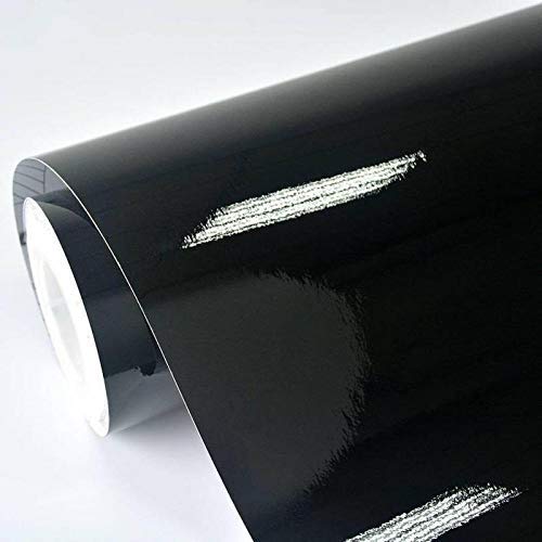KaaHego 24X48 Inch Black Glossy Carbon Fiber Vinyl Wrap Sheet Roll for Car, Motorcycle, Laptop & Furniture - Waterproof Self-Adhesive Film for DIY Decoration & Protection