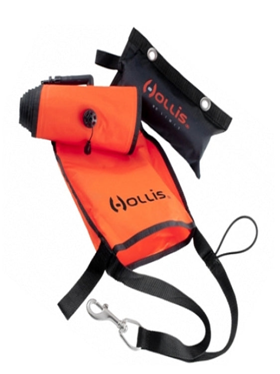 Hollis SMB with Sling Pouch - Inflatable Surface Marker Buoy for Scuba Diving & Snorkeling Safety - Perfect for Underwater Signaling and Emergency Flotation