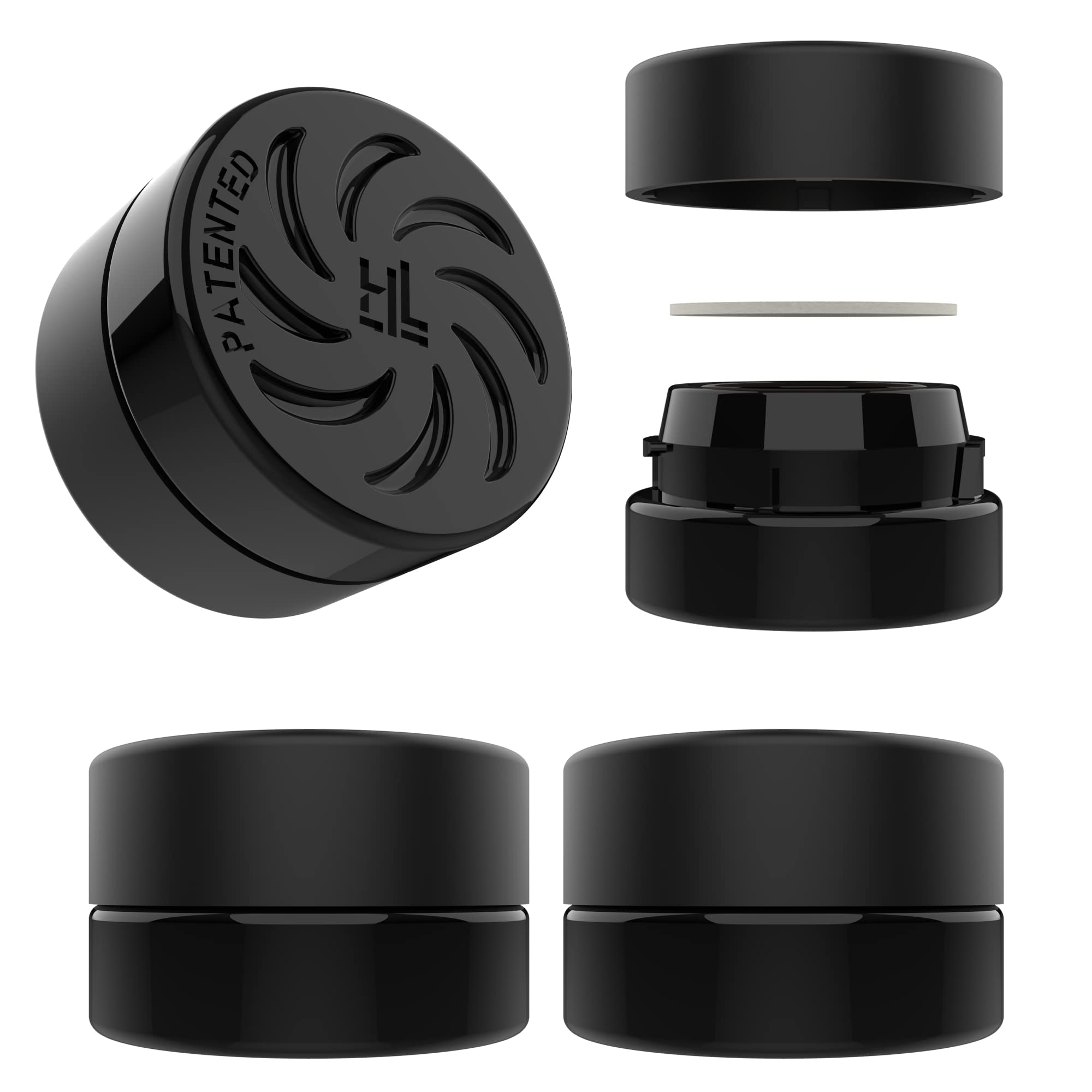 5ml Black Glass Jars with Child-Resistant Lids for Oil, Wax & Cosmetics Storage - 400 Pack