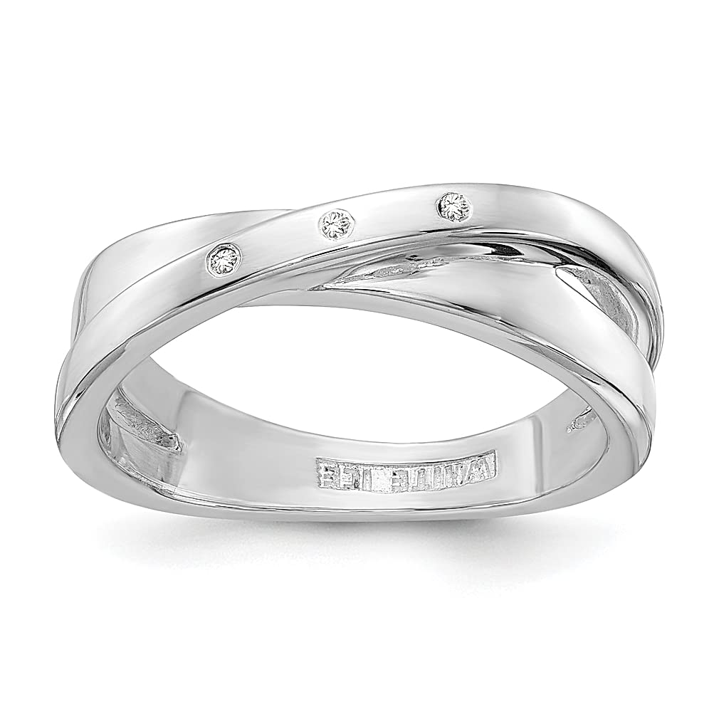 925 Sterling Silver Diamond X Band Ring for Women - Elegant Stackable Wedding & Anniversary Jewelry Gift for Her - Perfect for Engagements, Bridal Showers & Special Occasions