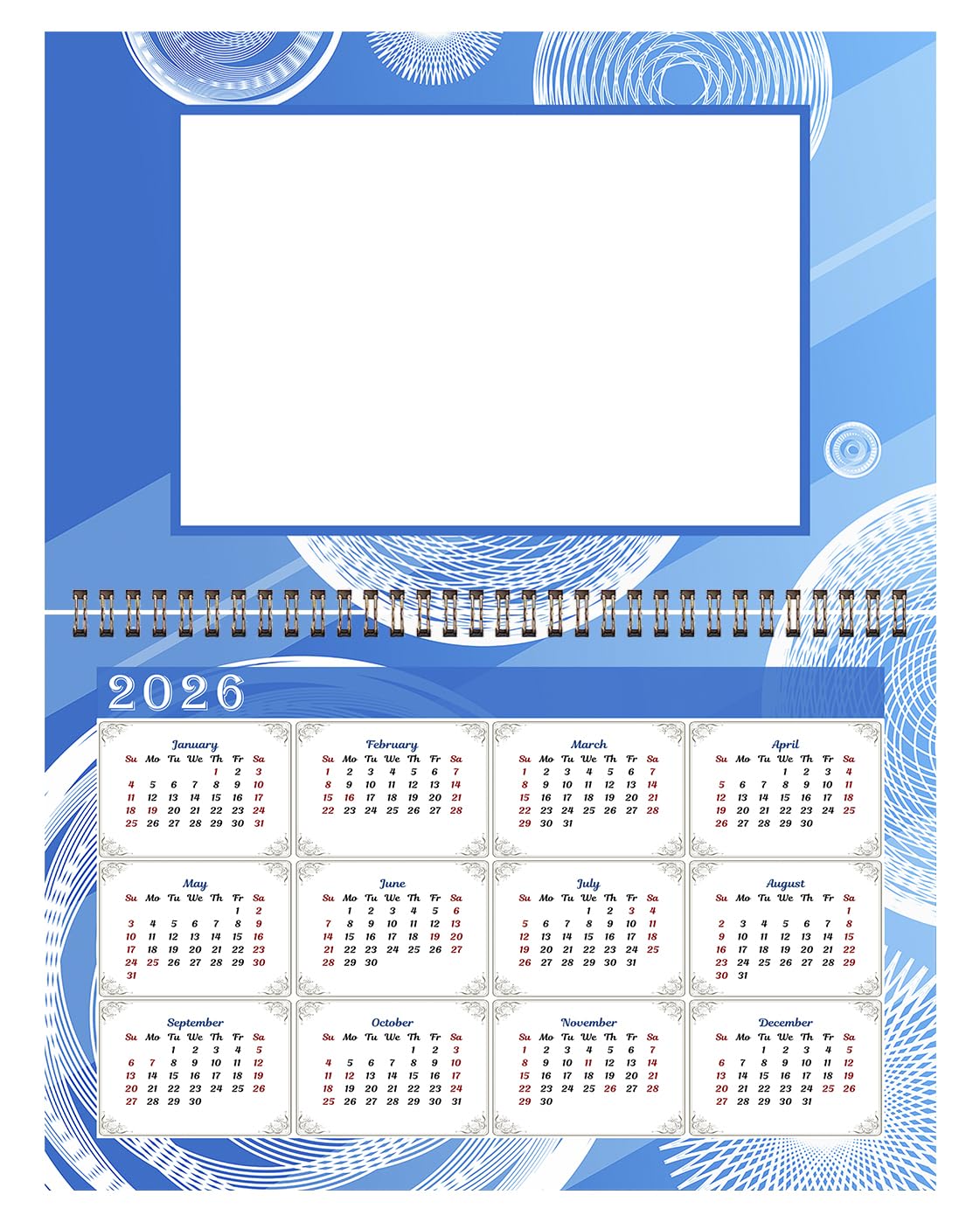2025 Custom Photo Frame Wall Spiral Calendar - Personalized 12 Month Desktop & Wall Planner with Spiral Binding (Add Your Own Pictures) - Perfect for Home Office Decor, Gift Idea & Family Memory Keeping (Edition #002)