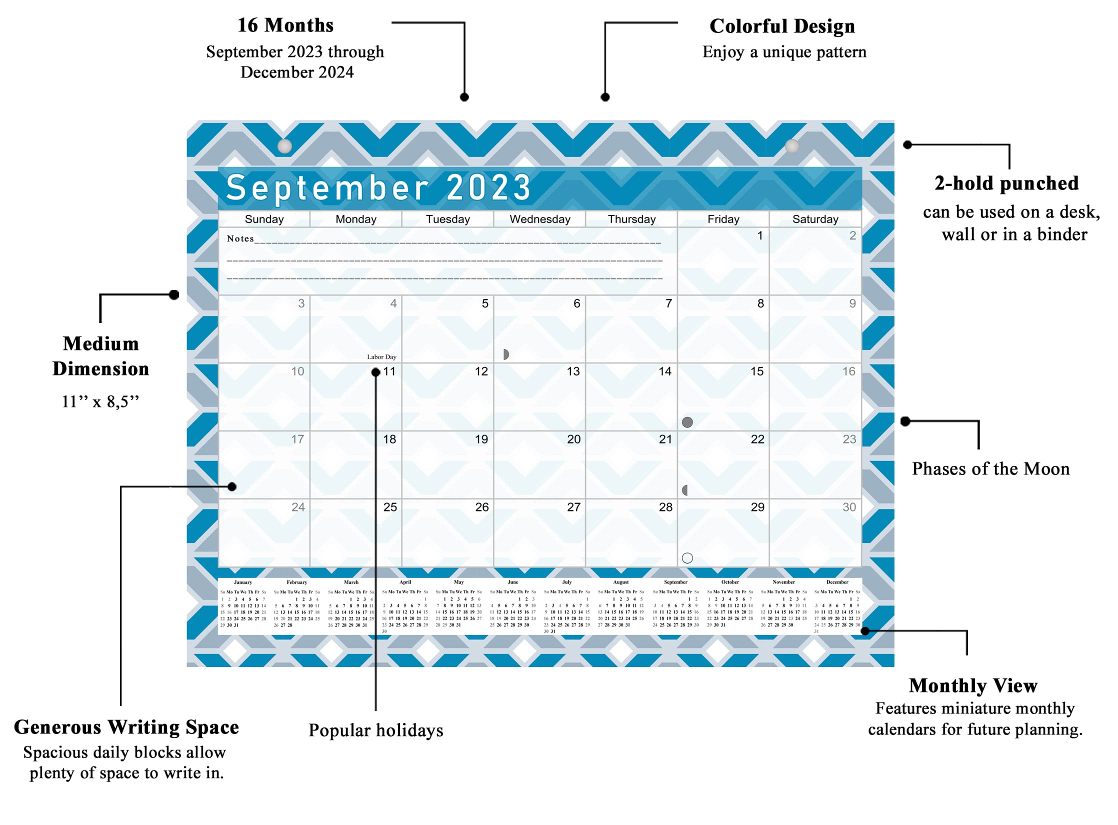2024-2025 18-Month Magnetic & Desk Calendar Planner - Wall/Desktop Organizer with Bonus Stickers - Perfect for Office, Home & School Planning (Edition #26-04)